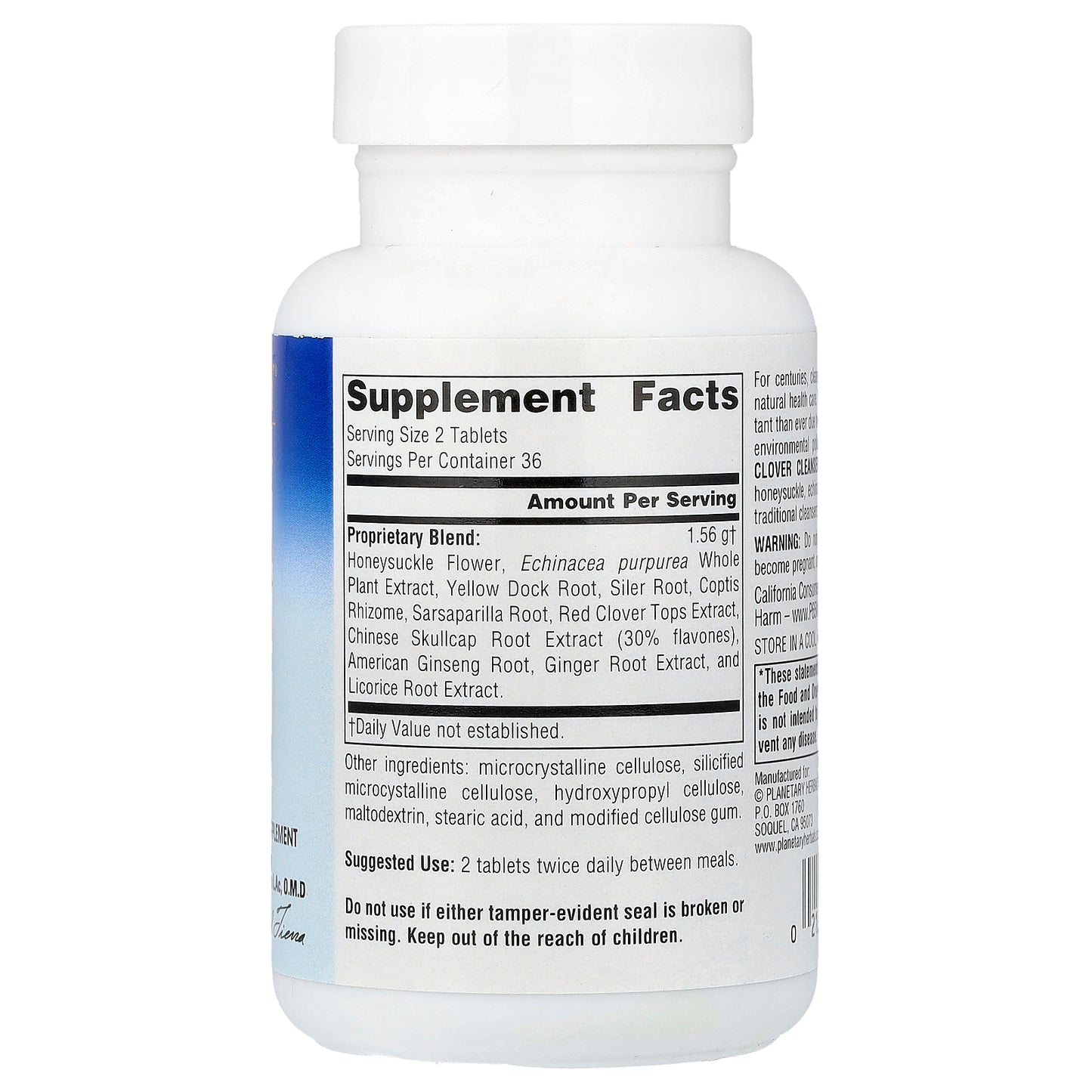 Planetary Herbals, Red Clover Cleanser™, 72 Tablets