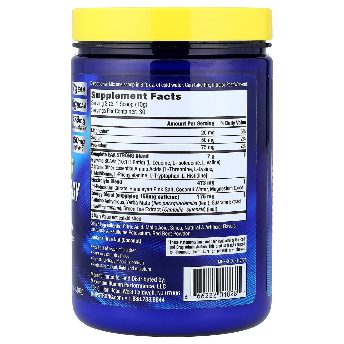 MHP, EAA Strong™ + Energy, Raspberry Lemonade, 10.6 oz (300 g)