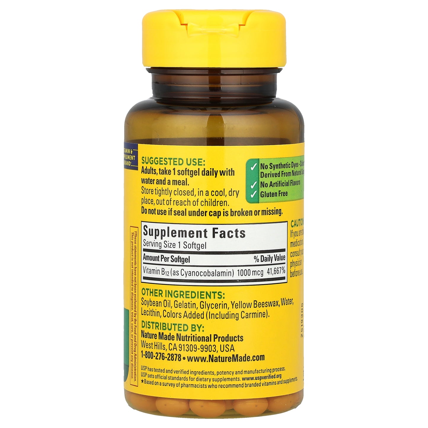 Nature Made, Vitamin B12, 1,000 mcg, 90 Softgels