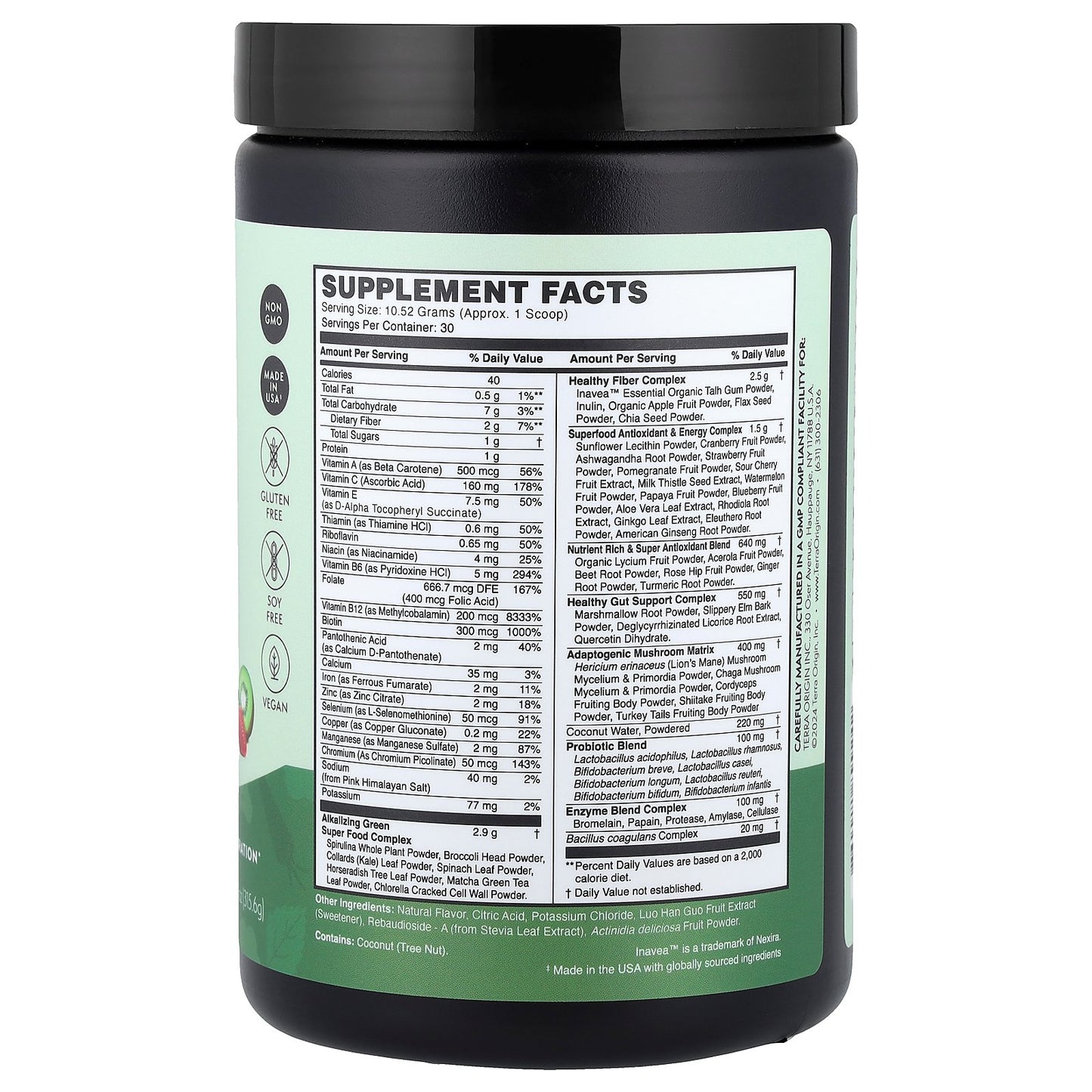 Terra Origin, Healthy Greens, Kiwi Strawberry, 11.13 oz (315.6 g)