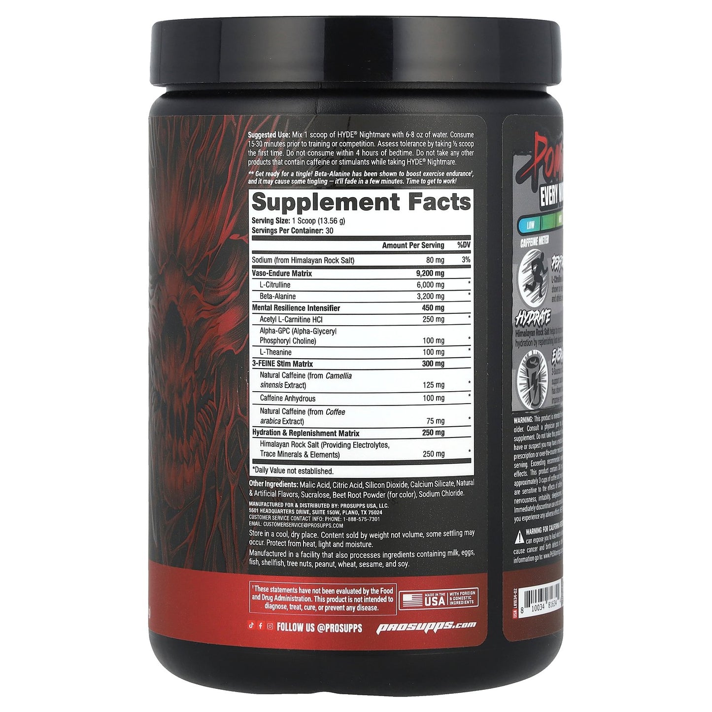 ProSupps, HYDE® Nightmare, Intense Energy Pre-Workout, Blood Berry, 14.35 oz (406.8 g)