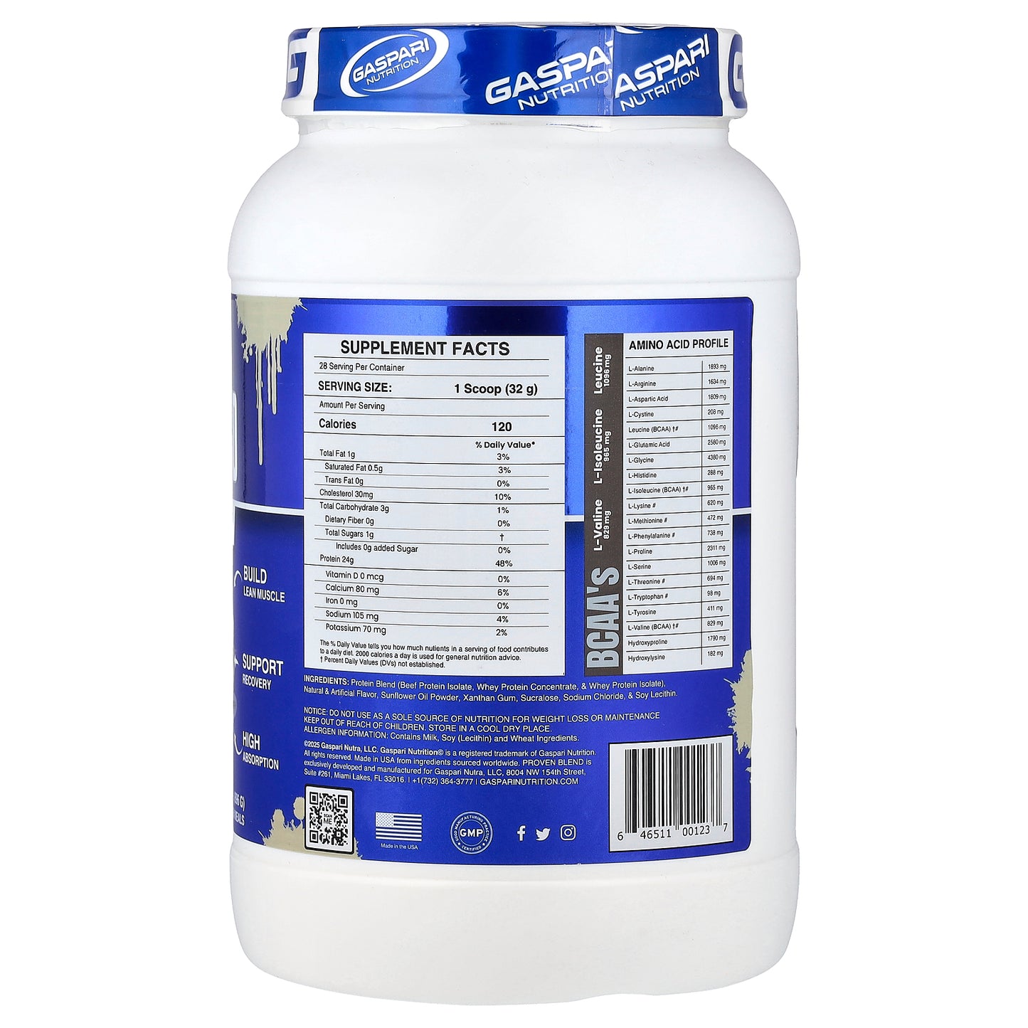 Gaspari Nutrition, Proven Blend Multi-Source Protein, Vanilla Ice Cream, 2 lbs (896 g)