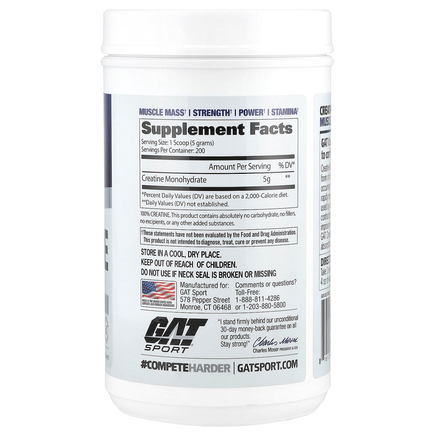 GAT, Sport, Creatine Powder, Unflavored, 35.3 oz (1 kg)
