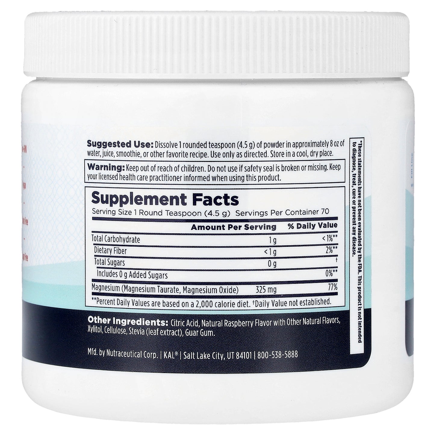 KAL, Heart Magnesium Powder, Red Raspberry, 11 oz (315 g)