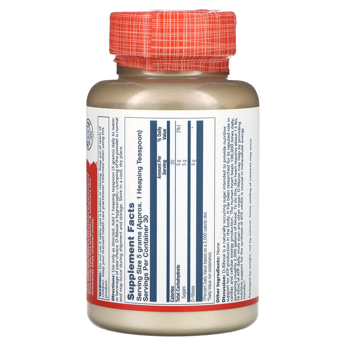 Solaray, D-Ribose Powder, 5.3 oz (150 g)