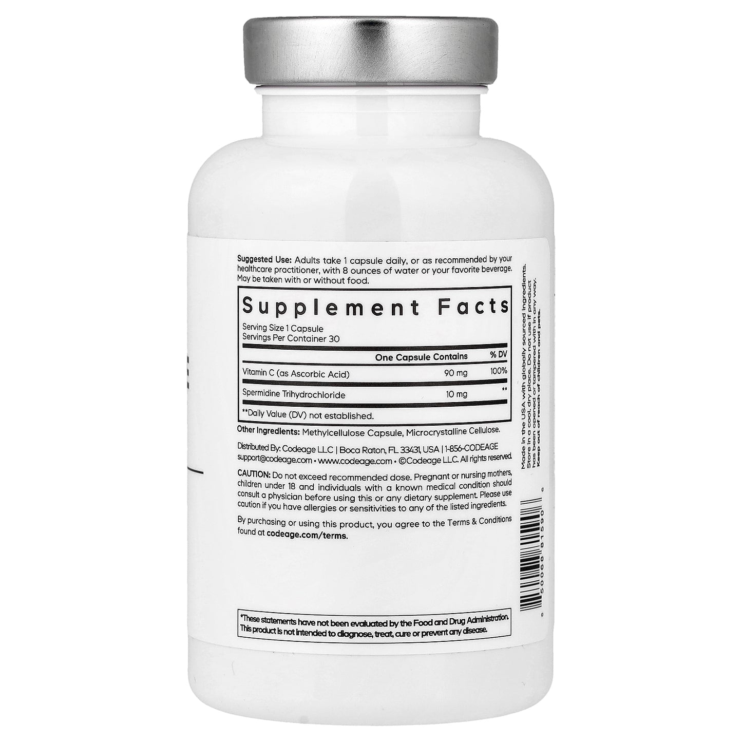 Codeage, Spermidine, 30 Vegetable Capsules