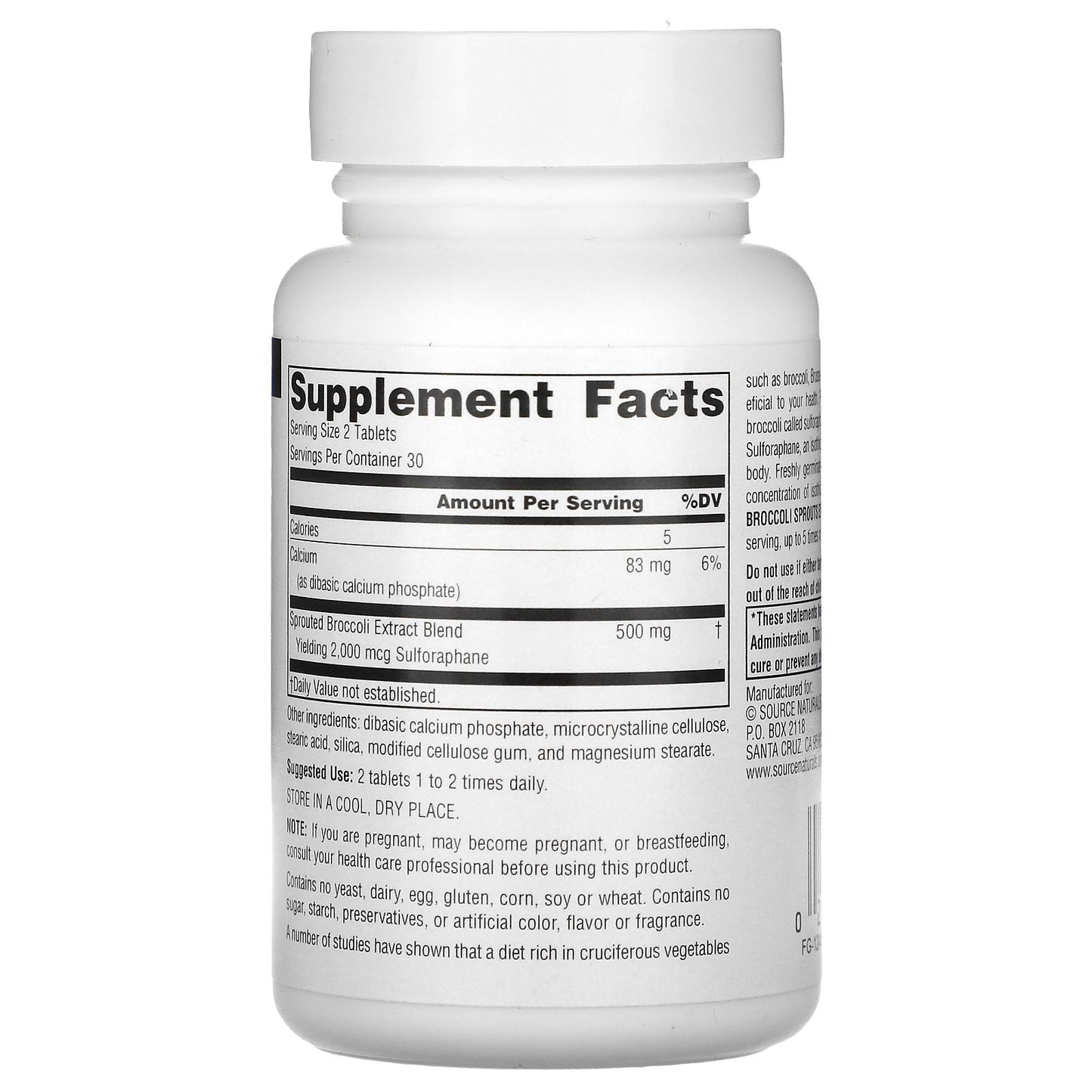 Source Naturals, Broccoli Sprouts Extract, 60 Tablets (125 mg per Tablet)