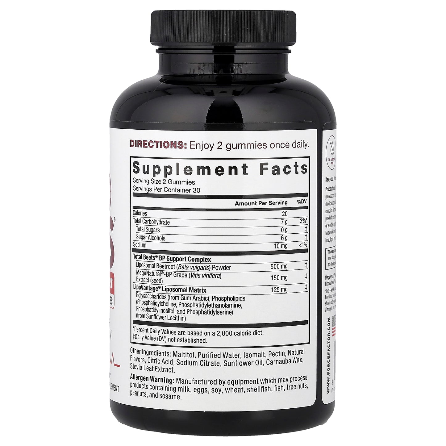 Force Factor, Total Beets® Gummies, Blood Pressure Support, Berry, 60 Gummies