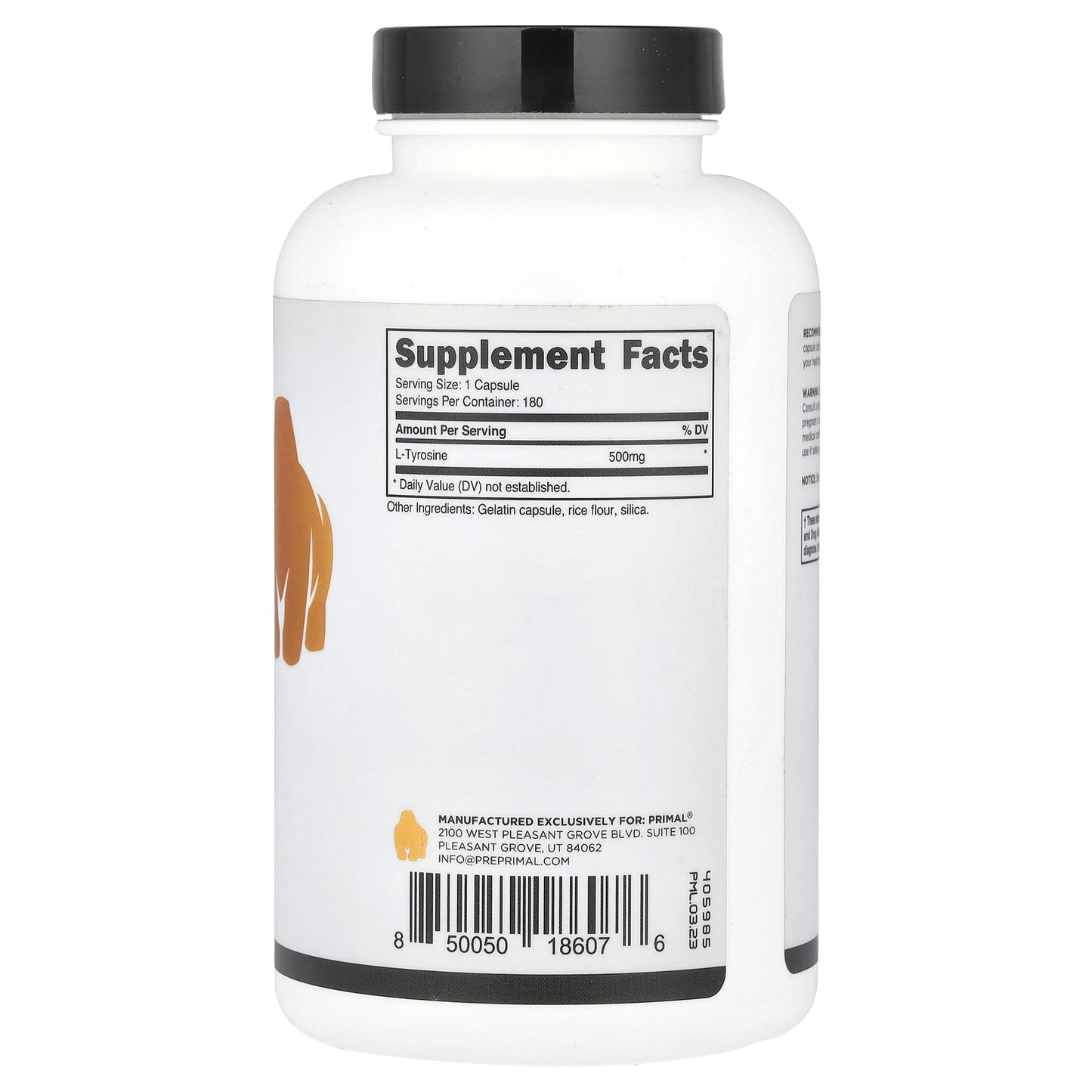 PrePrimal, L-Tyrosine, 500 mg , 180 Capsules