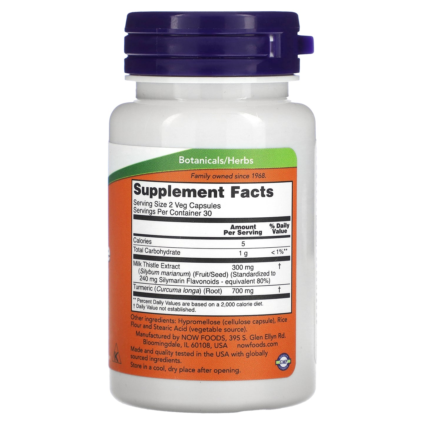 NOW Foods, Milk Thistle Extract with Turmeric, 60 Veg Capsules