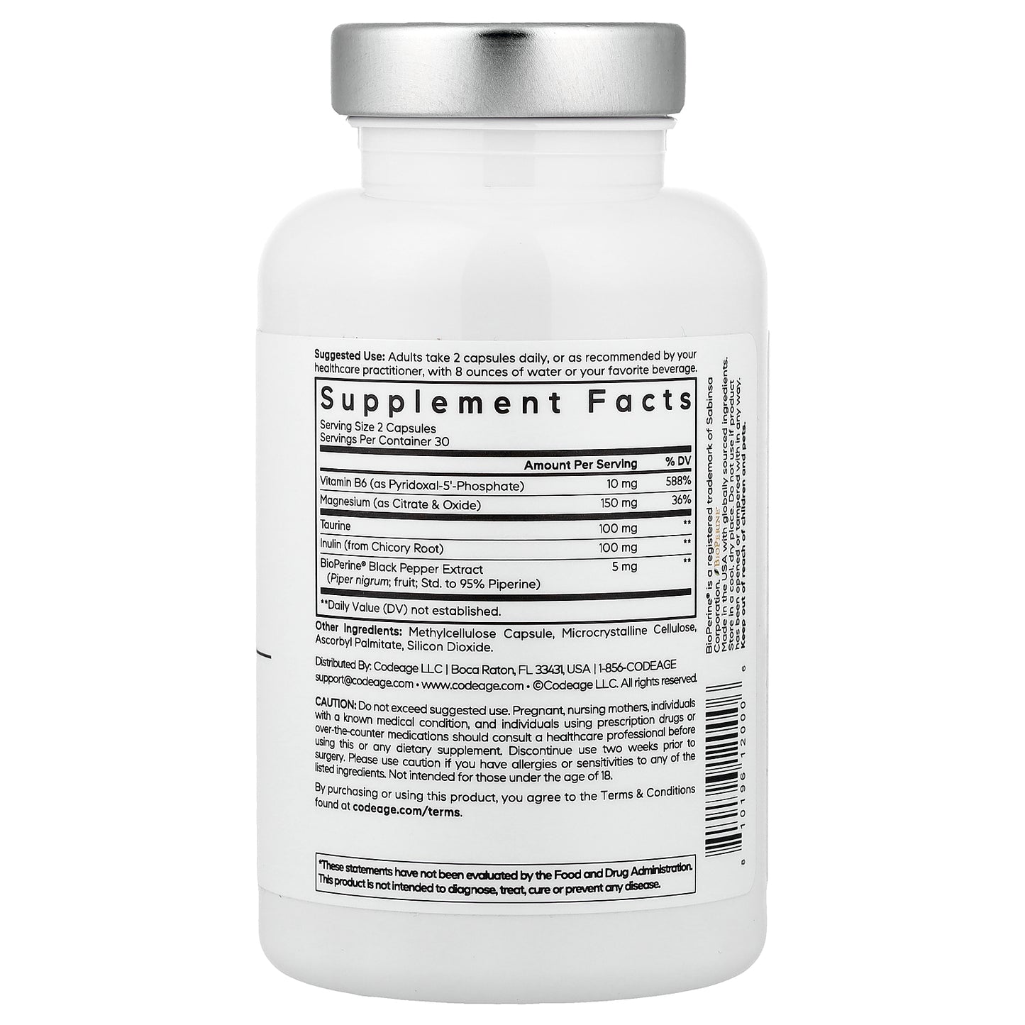Codeage, Amen Magnesium Citrate, 60 Vegetable Capsules