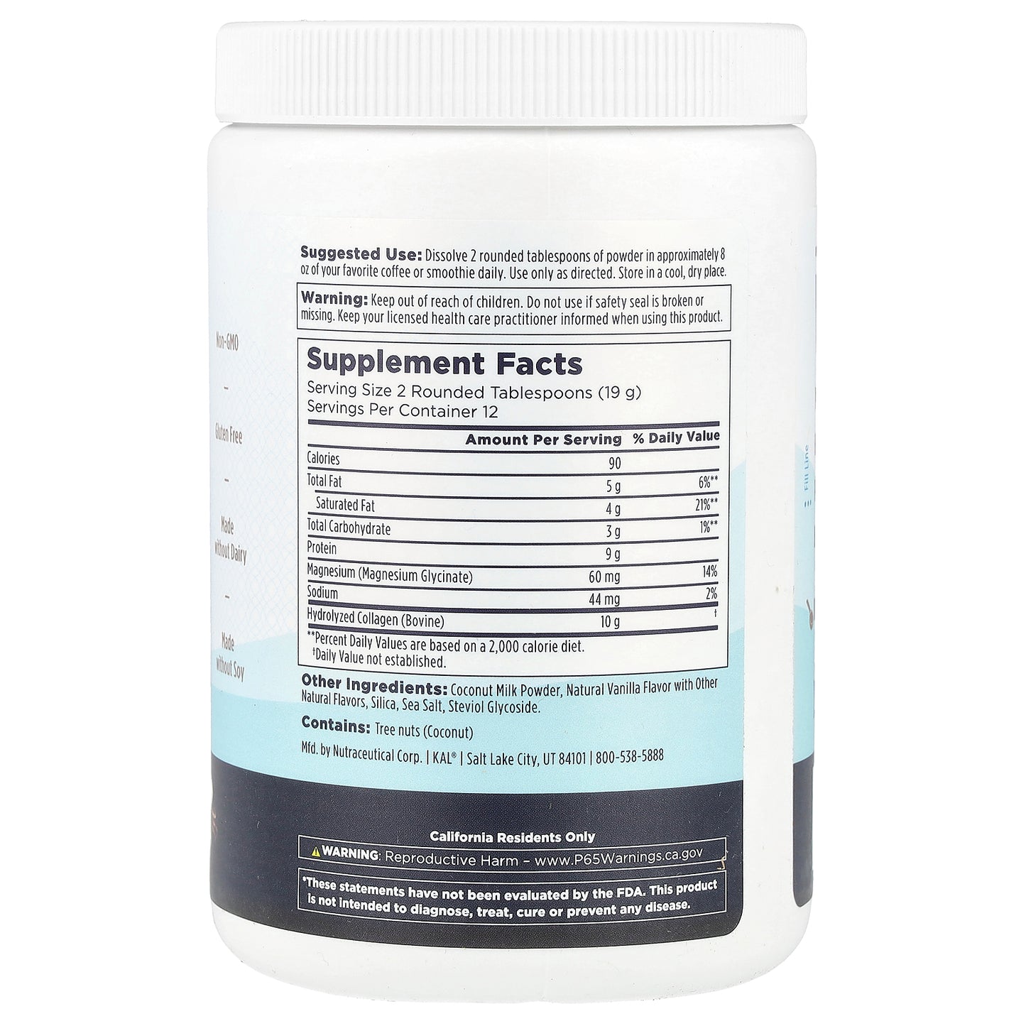 KAL, Collagen Creamer with Magnesium Glycinate, Vanilla, 8 oz (228 g)