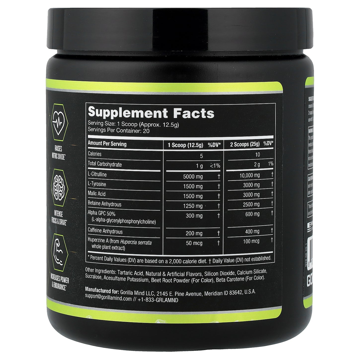 Gorilla Mind, Mode® Base, Pre-Workout Formula, Sour Gummy Worm, 0.55 lb (250 g)