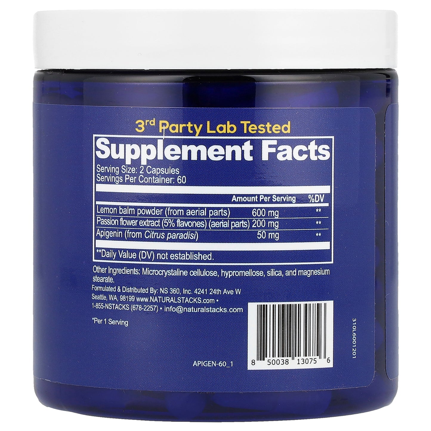 Natural Stacks, Apigenin+, 120 Vegan Capsules