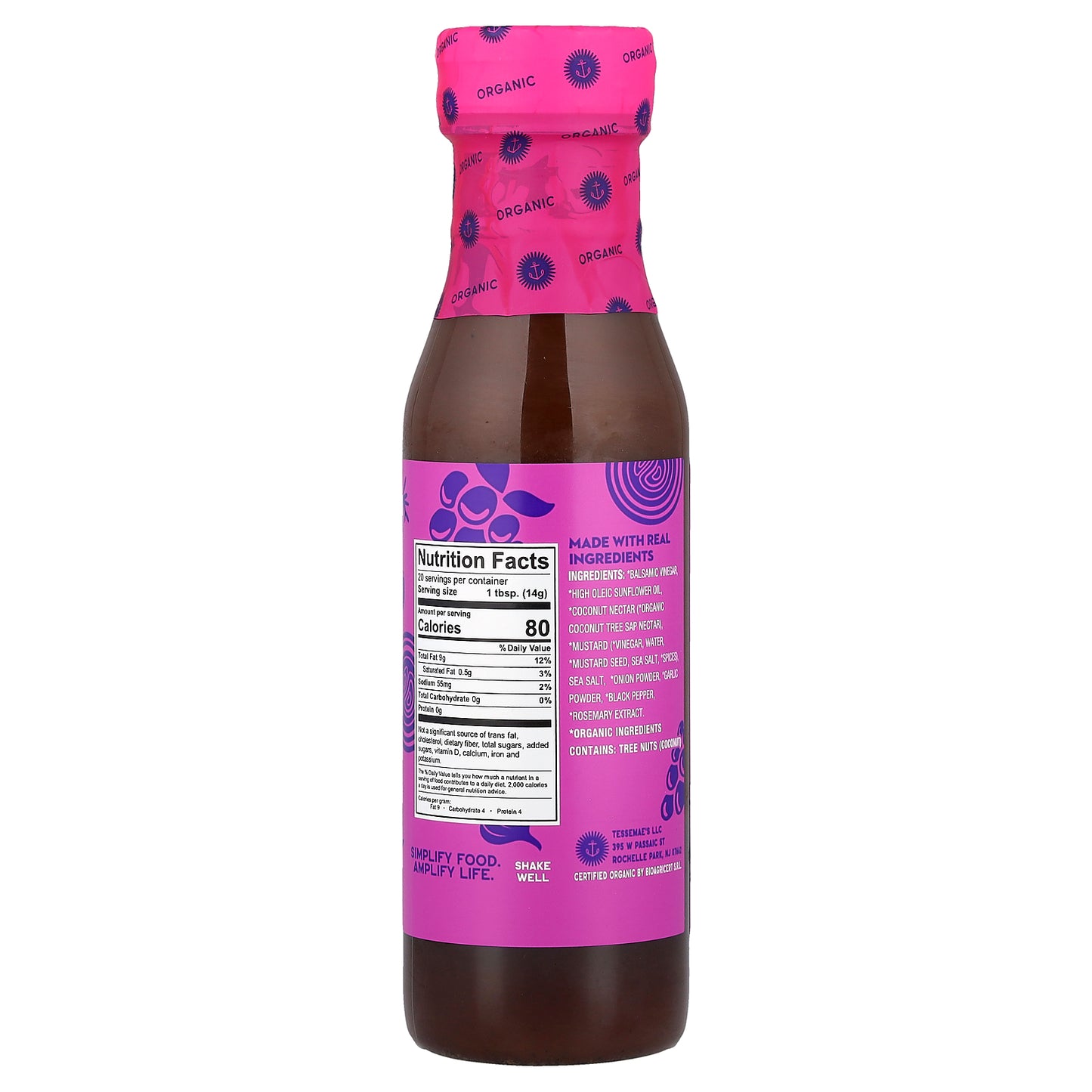 Tessemae's, Organic Dressing & Marinade, Classic Balsamic, 10 fl oz (296 ml)