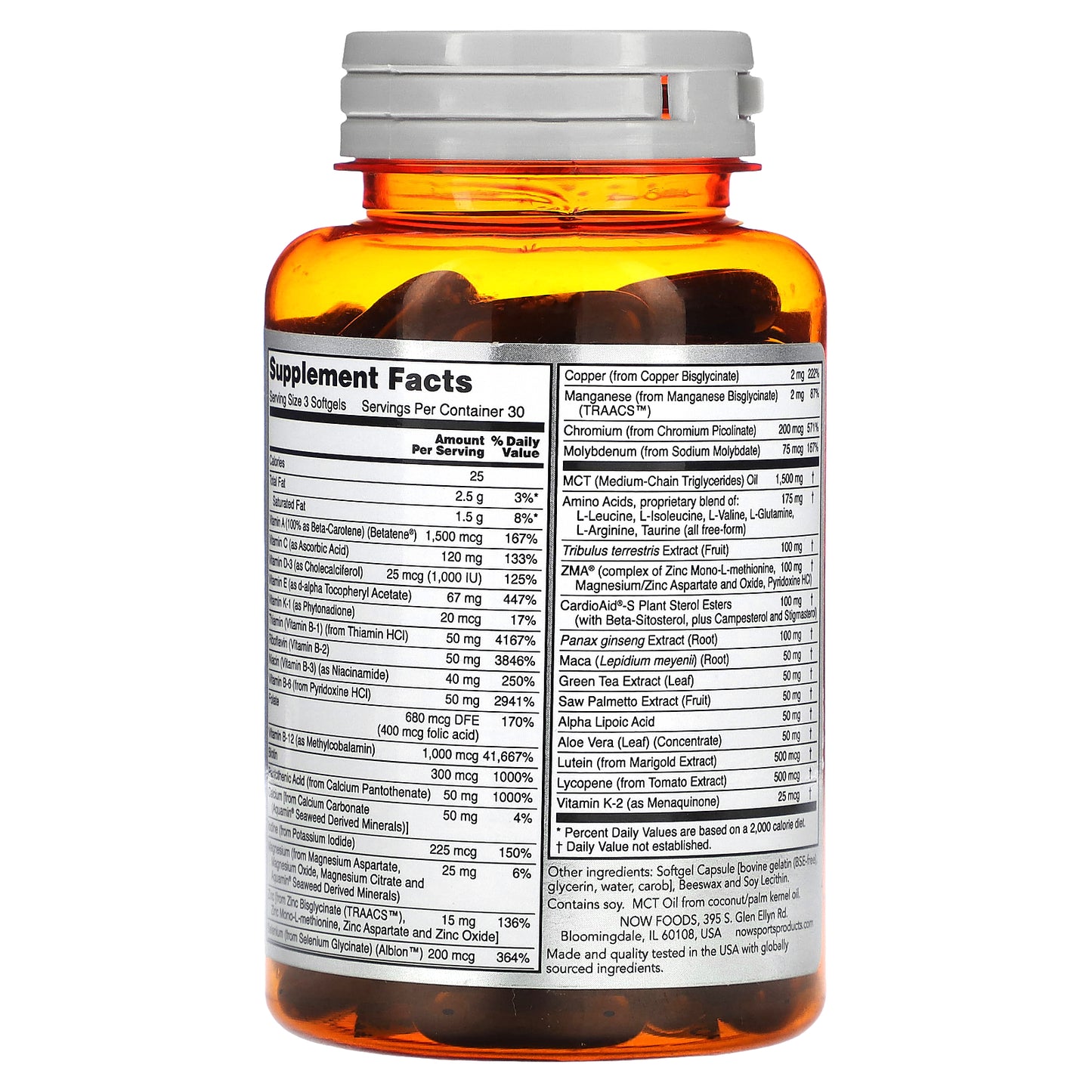 NOW Foods, Sports, Men's Active Sports Multi, 90 Softgels