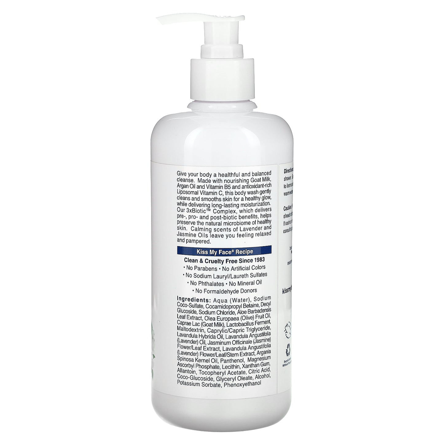 Kiss My Face, Goat Milk Body Wash, Lavender + Jasmine, 16 fl oz (473 ml)