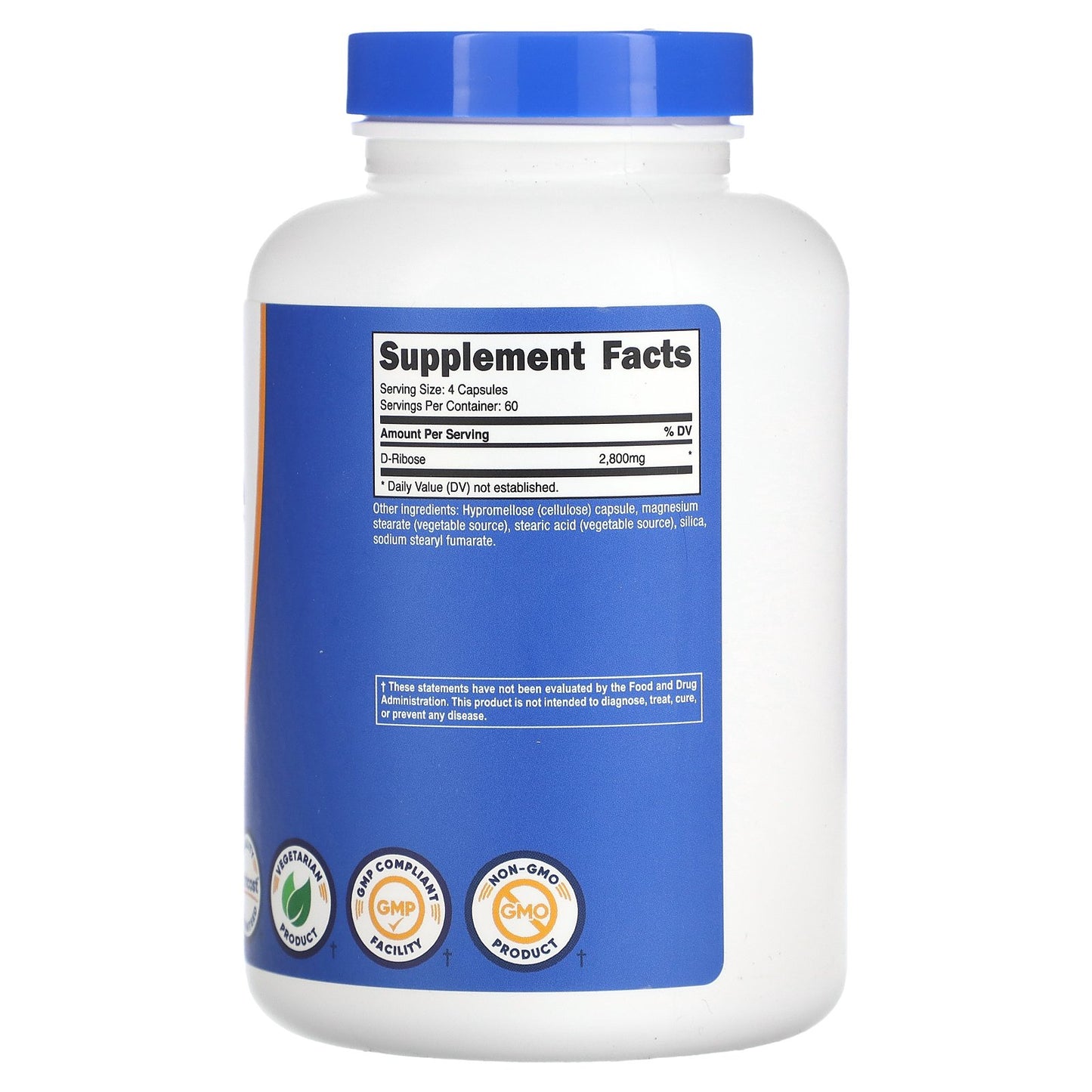 Nutricost, D-Ribose, 240 Capsules (700 mg per Capsule)