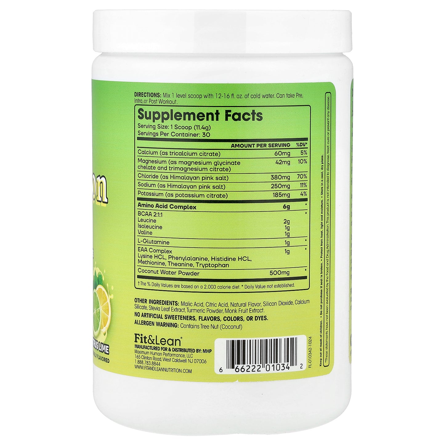 Fit & Lean, Amino Hydration, Citrus Lime, 12.1 oc (342 g)