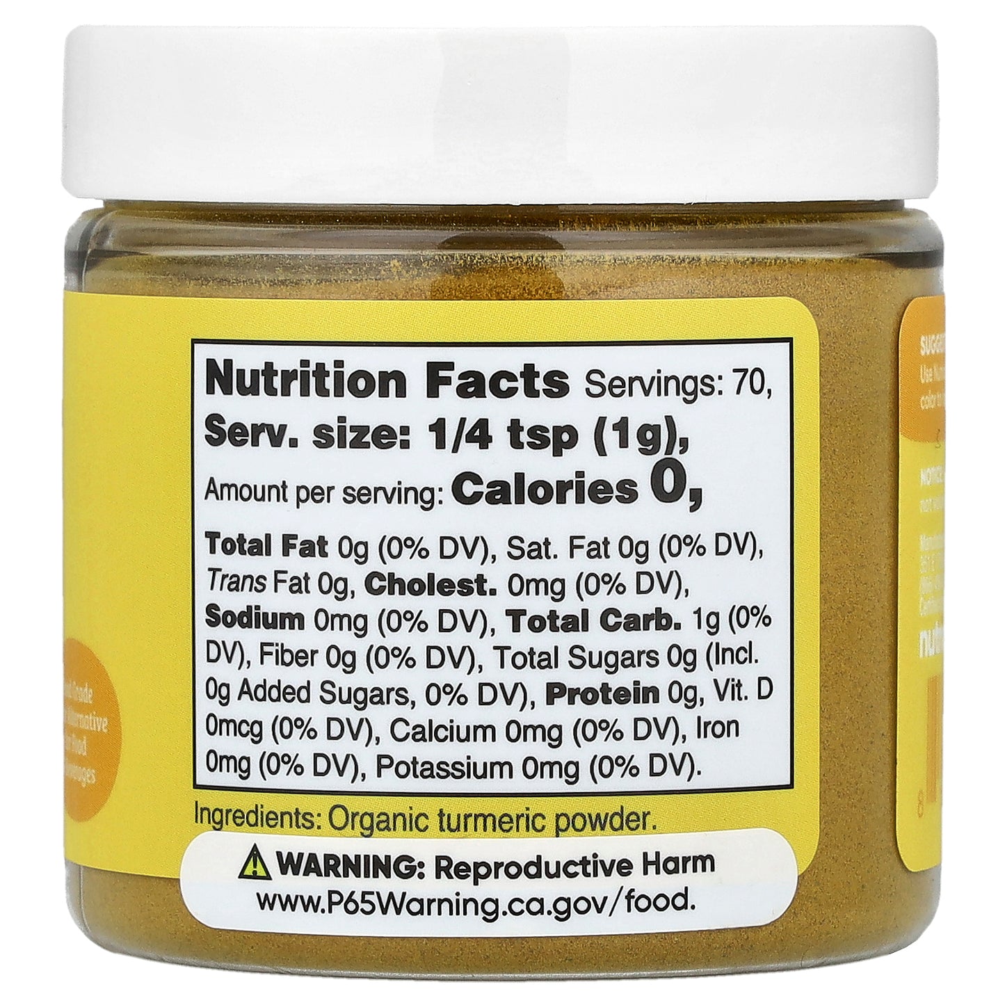 Nutricost, Nutricolor™ Yellow Organic Turmeric, 2.5 oz (70 g)