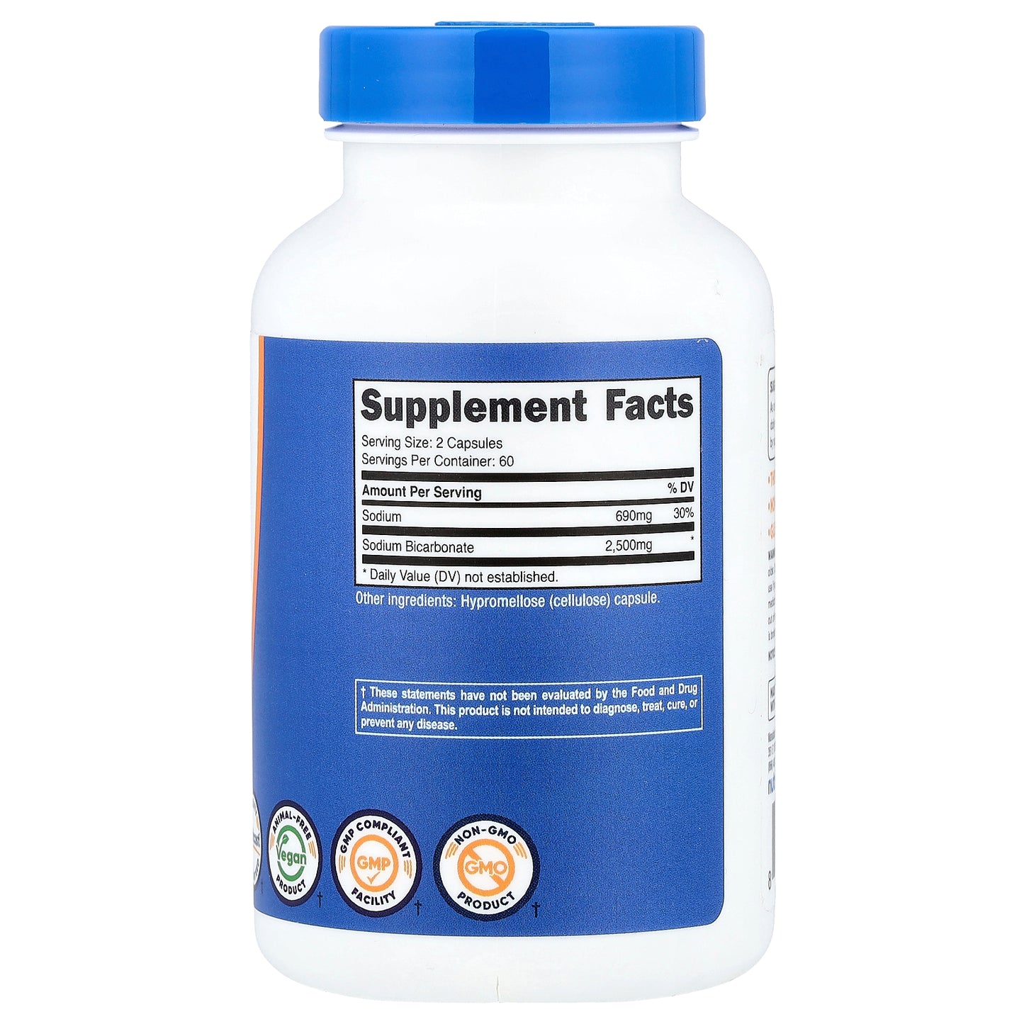 Nutricost, Sodium Bicarbonate, 120 Capsules