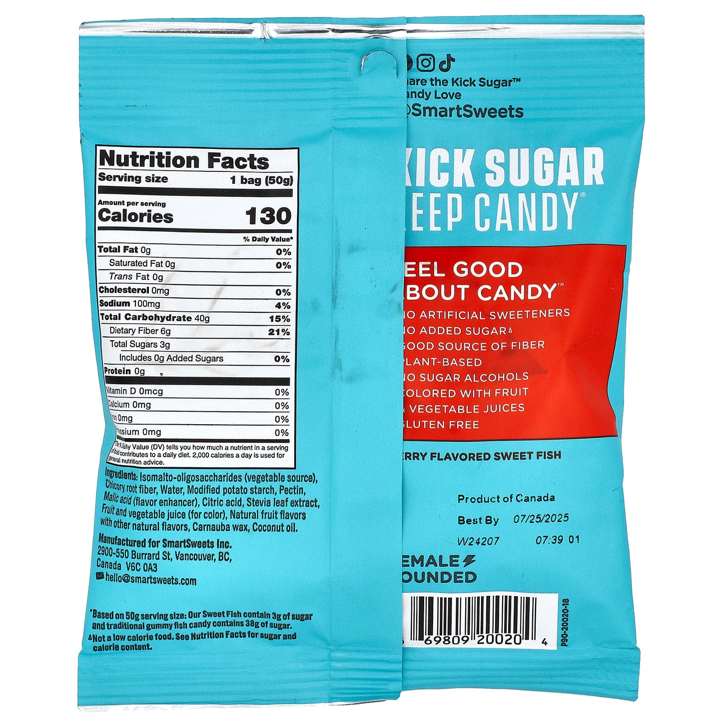 SmartSweets, Sweet Fish® Candy, Berry, 1.8 oz (50 g)