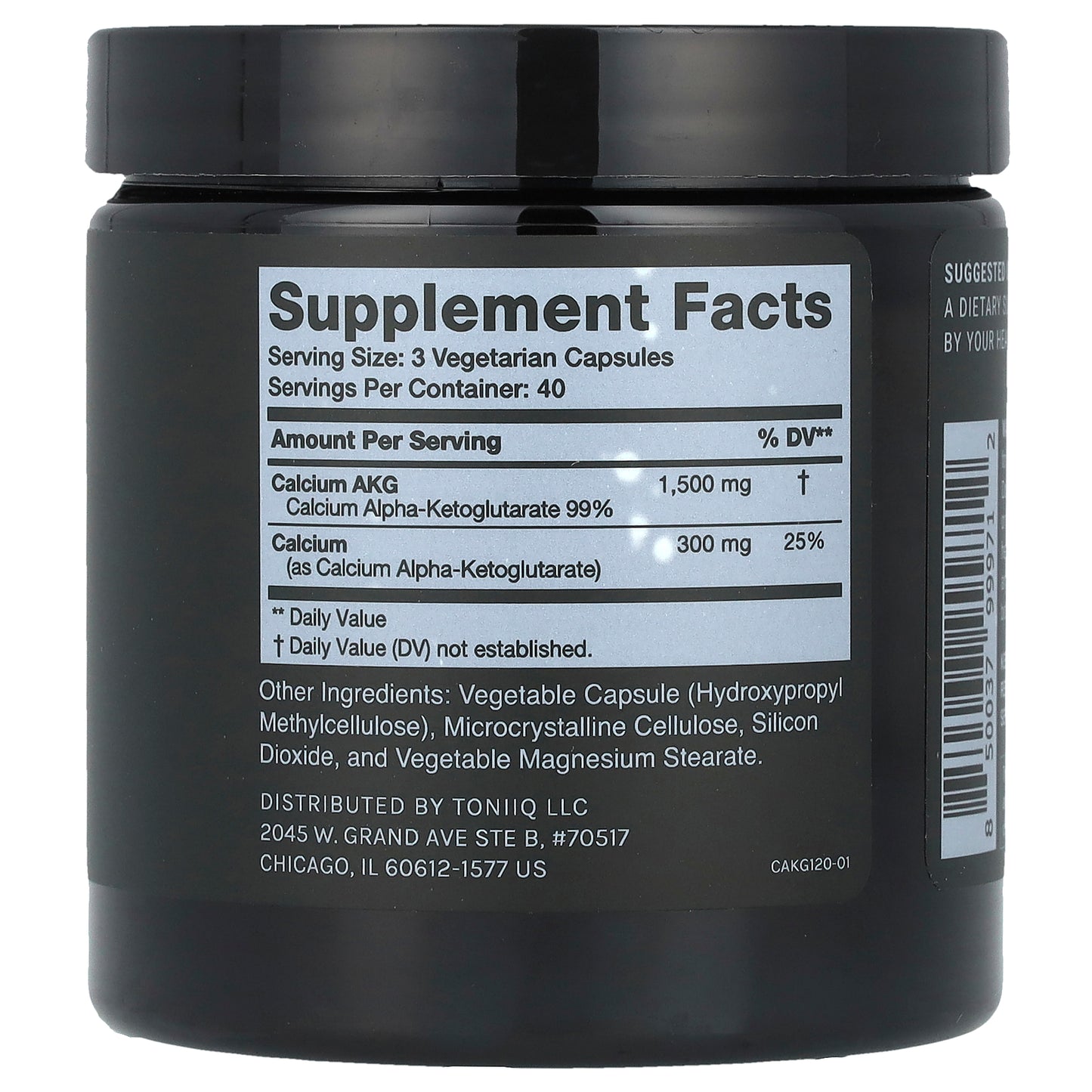 Toniiq, Calcium AKG, 120 Capsules