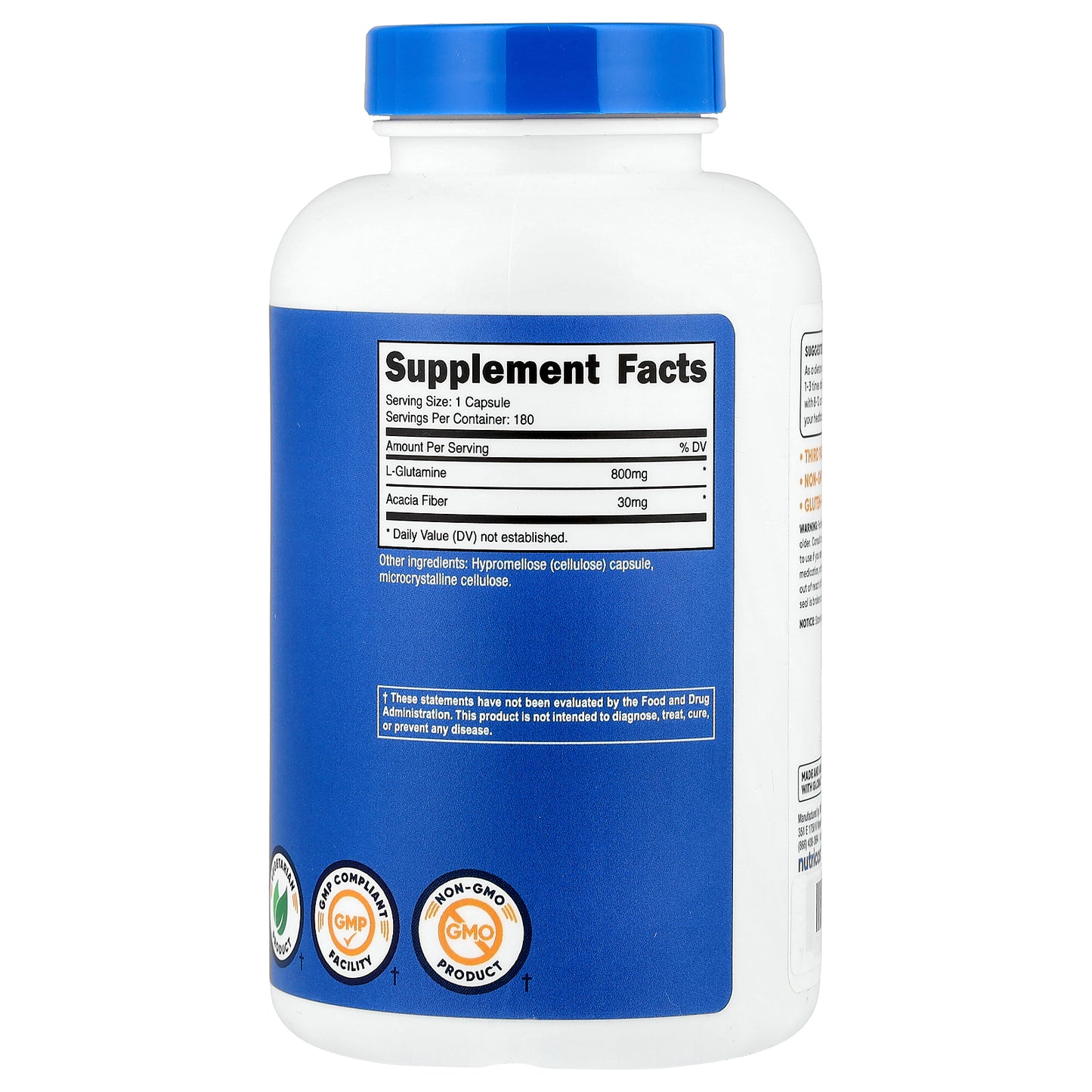 Nutricost, L-Glutamine , 180 Capsules