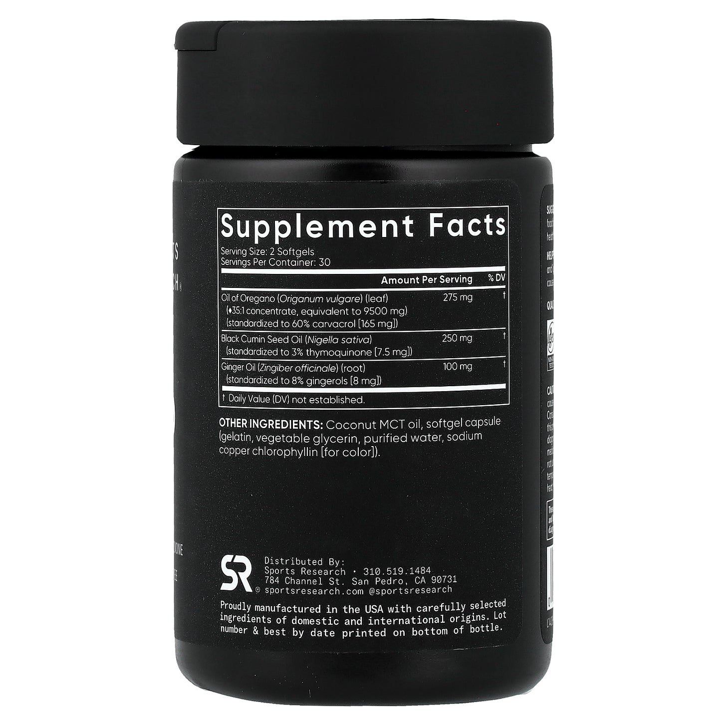 Sports Research, Oil Of Oregano With Black Cumin, 60 Softgels