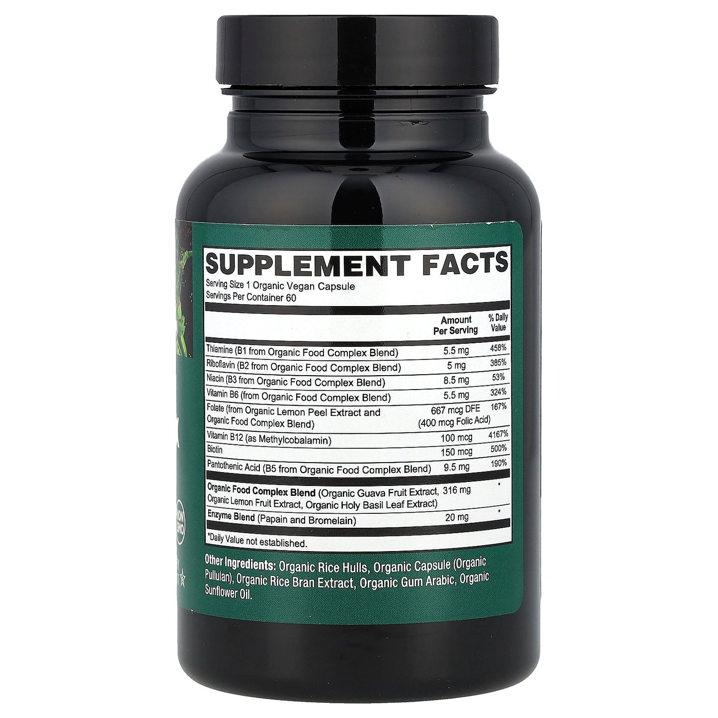 PlantFusion, Organic Vegan B-Complex, 60 Organic VegCaps