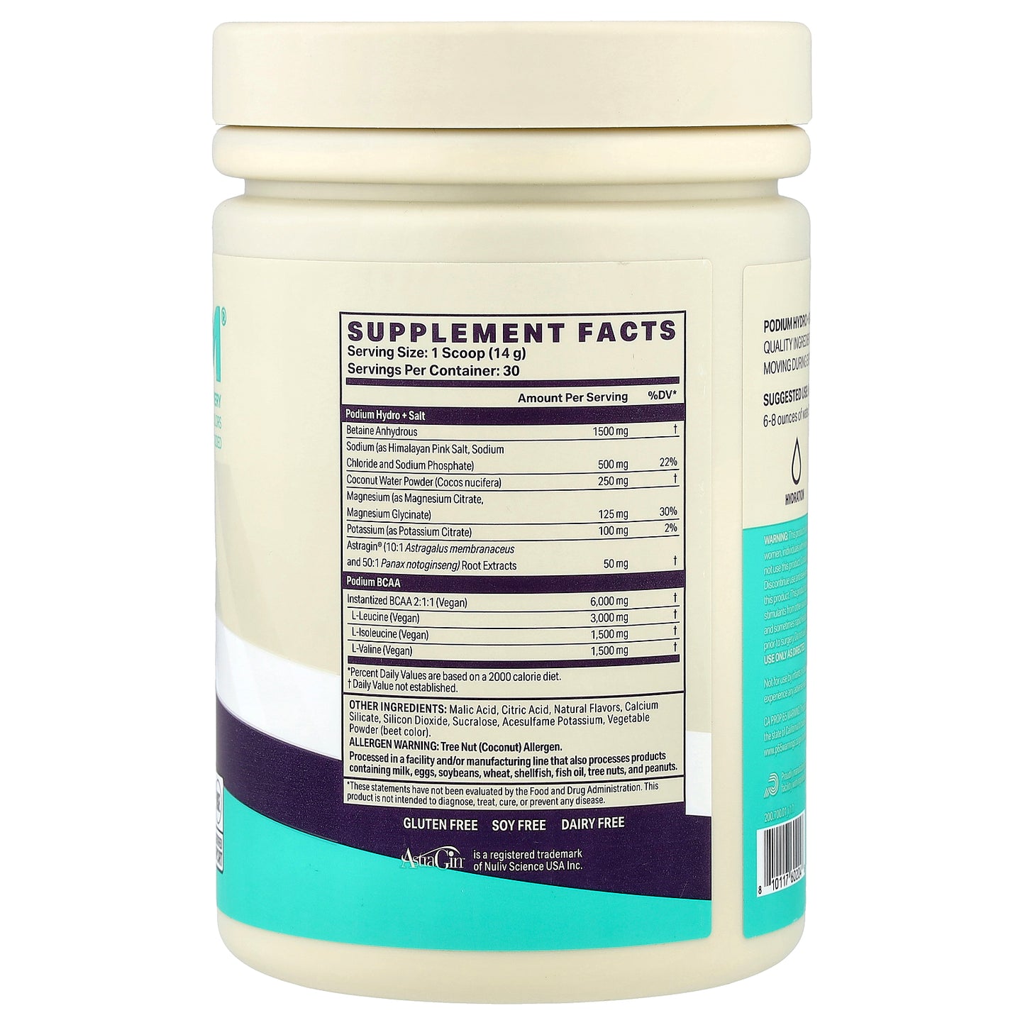 Podium Nutrition, Hydro & Salt 2025 + BCAA, Sour Watermelon, 14.82 oz (420 g)