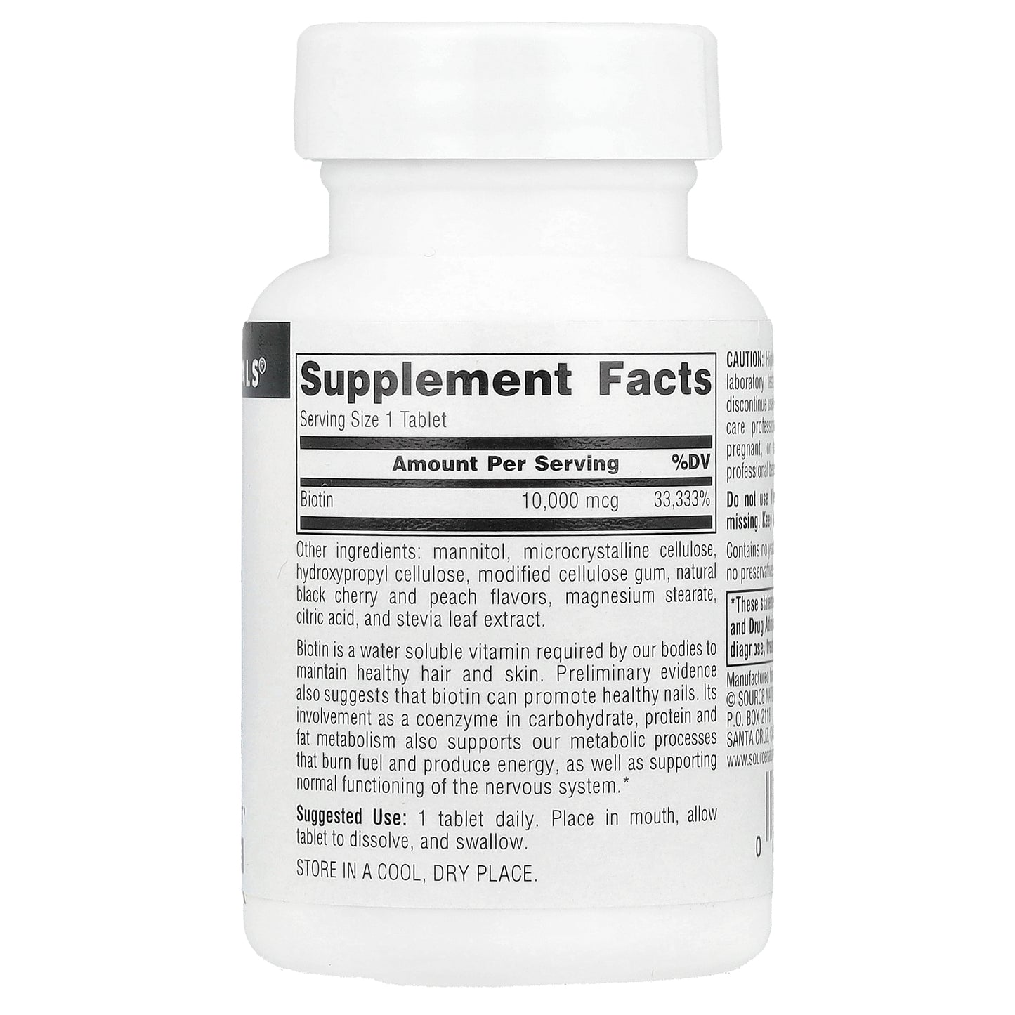 Source Naturals, Biotin Fast Melt™, 10,000 mcg, 120 Tablets