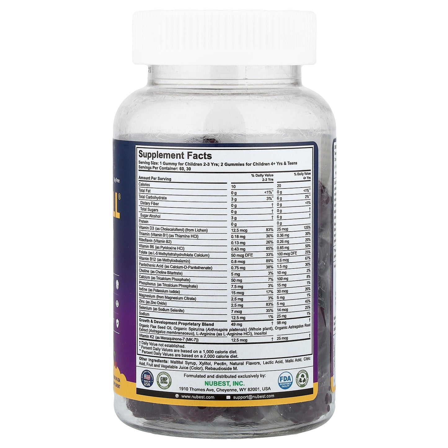 NuBest, Nubest Tall® Gummies, Mixed Berry, 60 Gummies