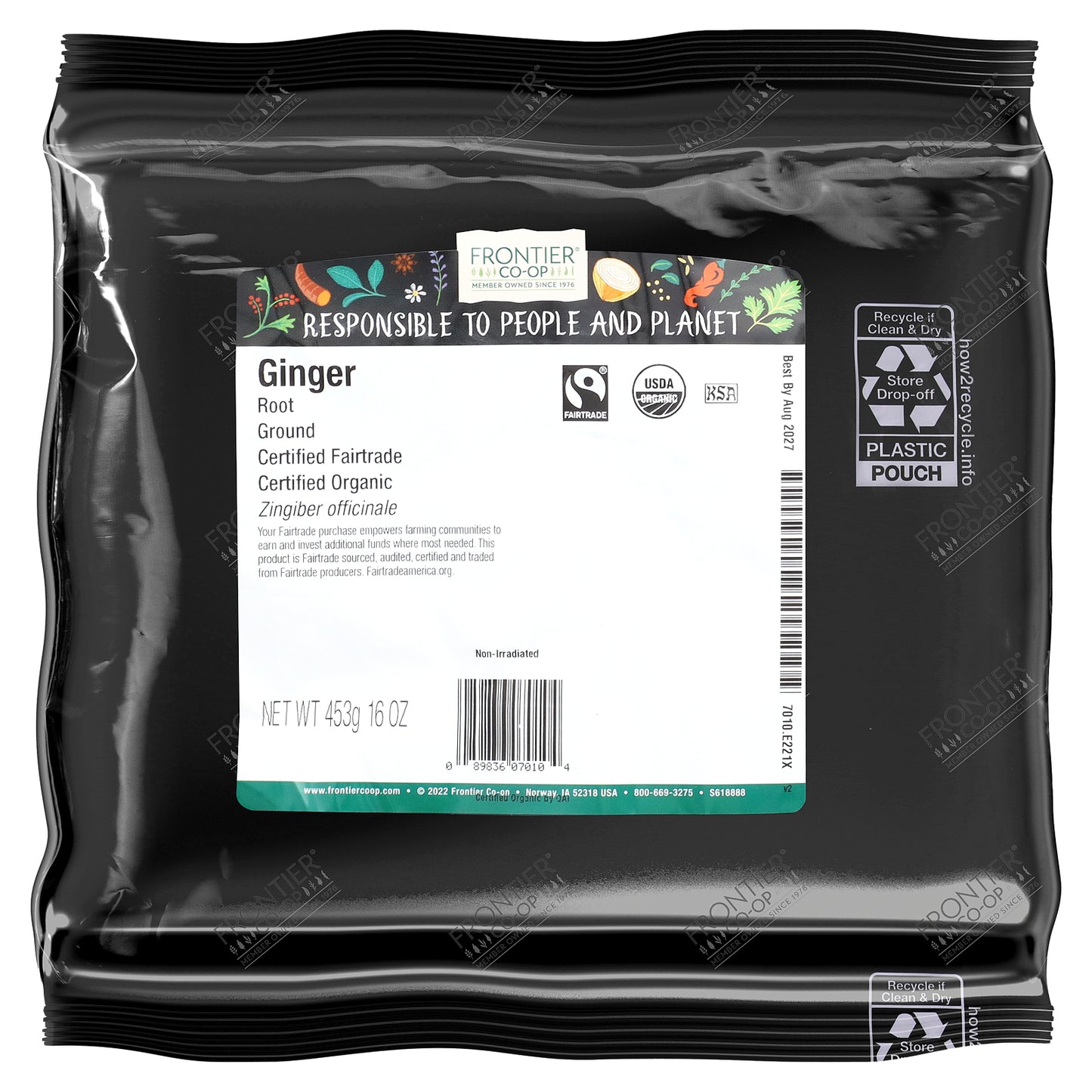 Frontier Co-op, Organic Ground Ginger Root, 16 oz (453 g)