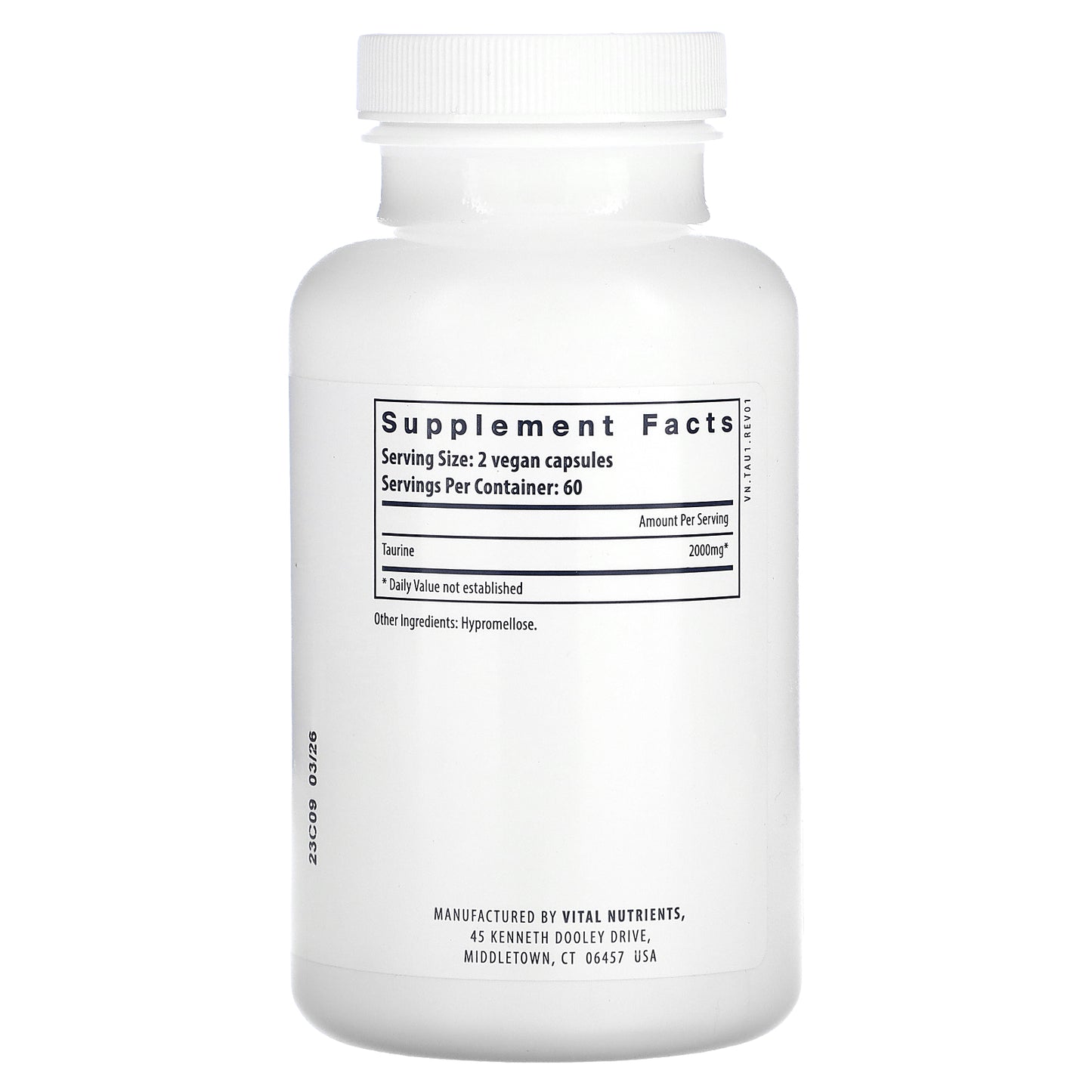 Vital Nutrients, Taurine, 120 Vegan Capsules (1,000 mg per Capsule)