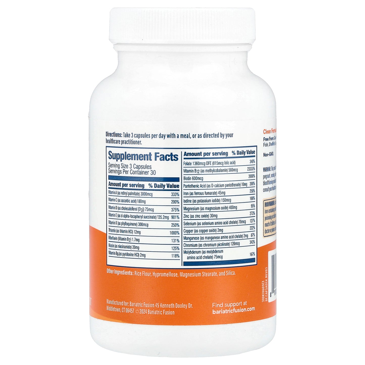 Bariatric Fusion, High ADEK Multivitamin , 90 Capsules