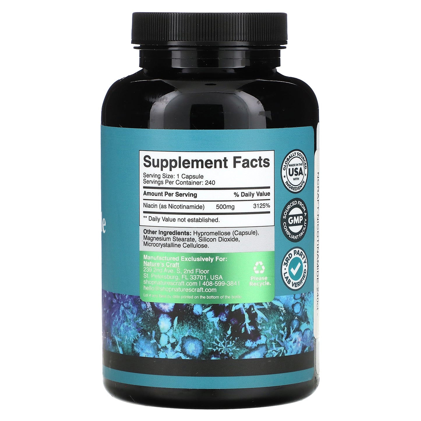 Nature's Craft, Nicotinamide, Daily Vitamins, 500 mg, 240 Capsules