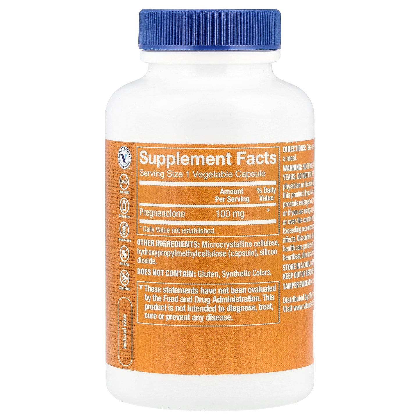 The Vitamin Shoppe, Pregnenolone, 100 mg, 100 Vegetable Capsule
