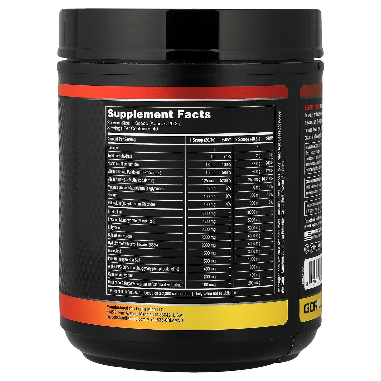 Gorilla Mind, Mode®, Pre-Workout Formula, Cherry Blackout, 1.79 lb (812 g)