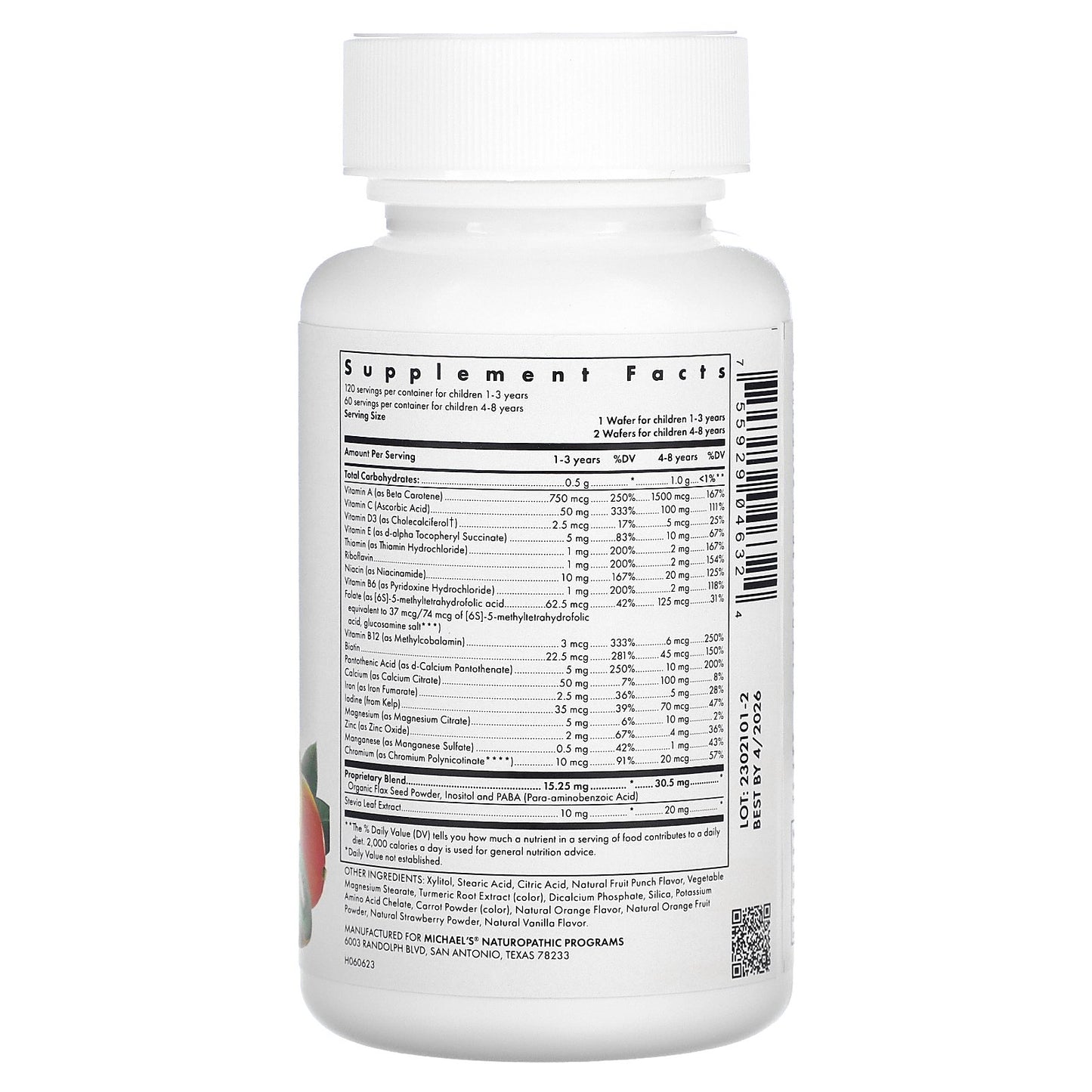 Michael's Health, Children's Chewables, Multivitamin & Mineral, 120 Vegetarian Chewable Wafers