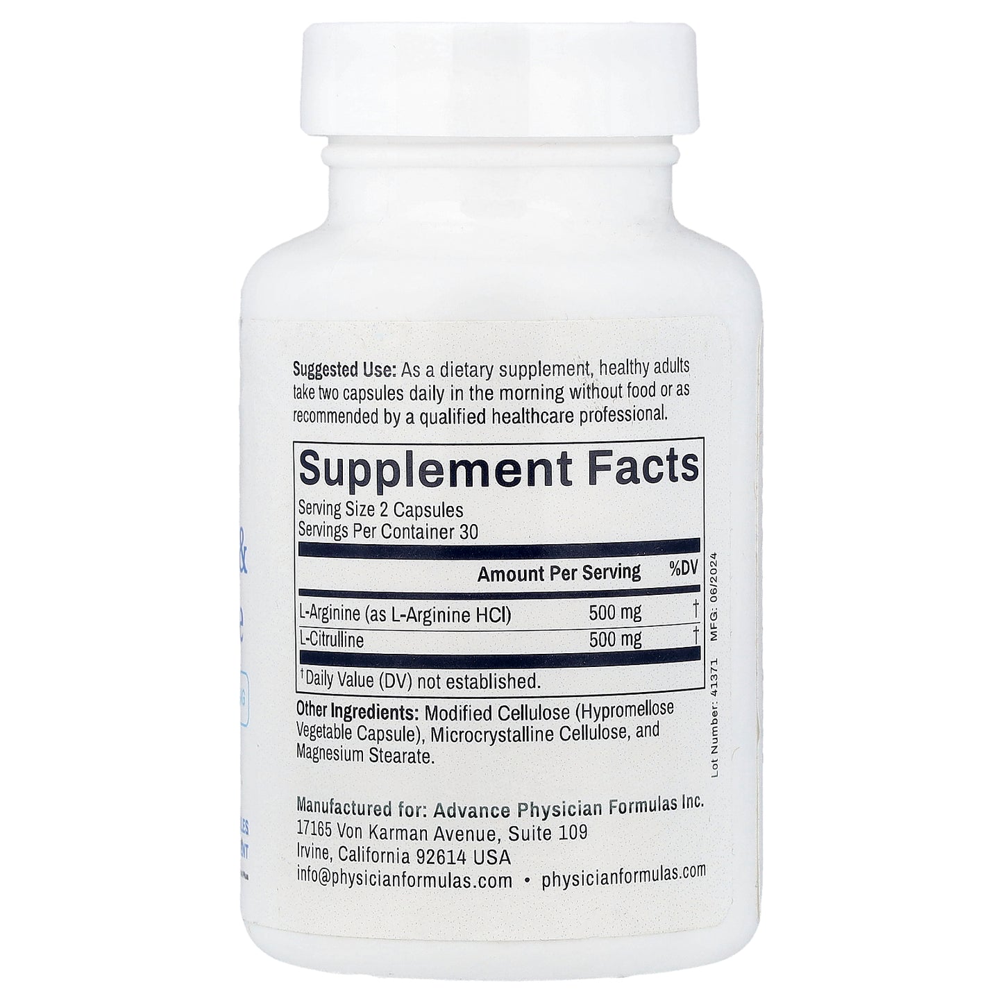 Advance Physician Formulas, L-Arginine & L-Citrulline, 60 Vegetable Capsules