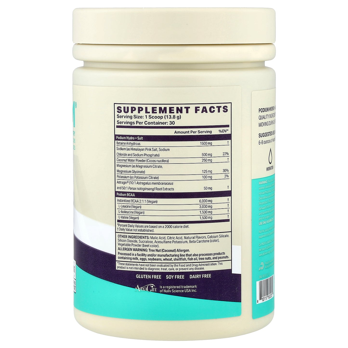 Podium Nutrition, Hydro & Salt 2025 + BCAA, Peach Mango, 14.6 oz (414 g)