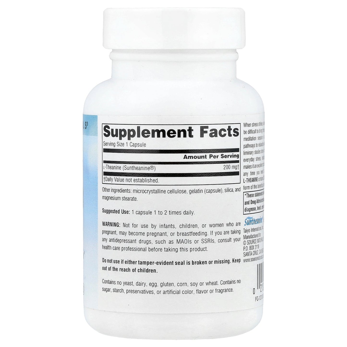 Source Naturals, Serene Science®, L-Theanine, 200 mg, 60 Capsules