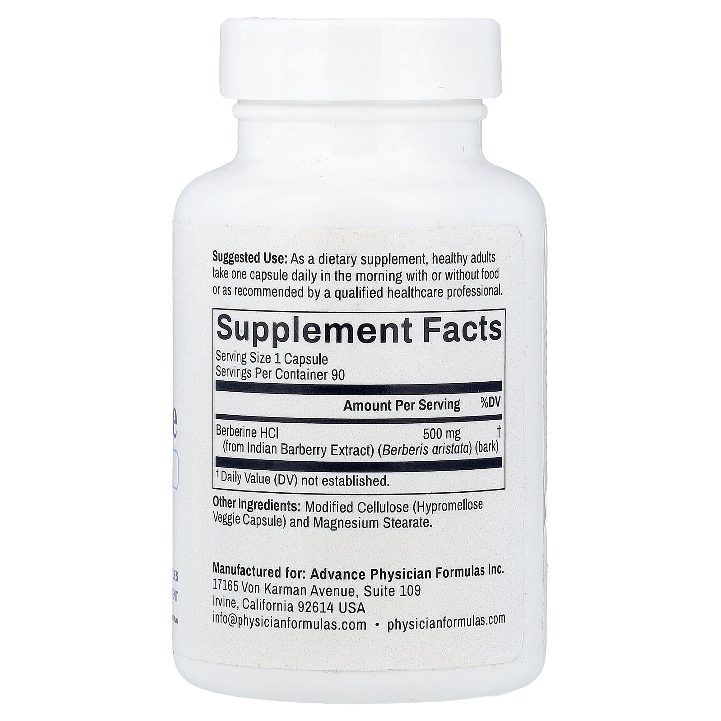 Advance Physician Formulas, Berberine, 500 mg, 90 Vegetable Capsules