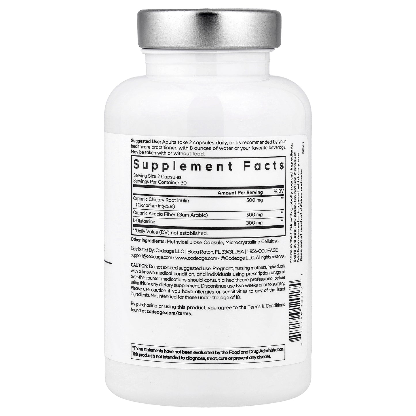 Codeage, Amen Prebiotic Fiber+, 60 Vegetable Capsules