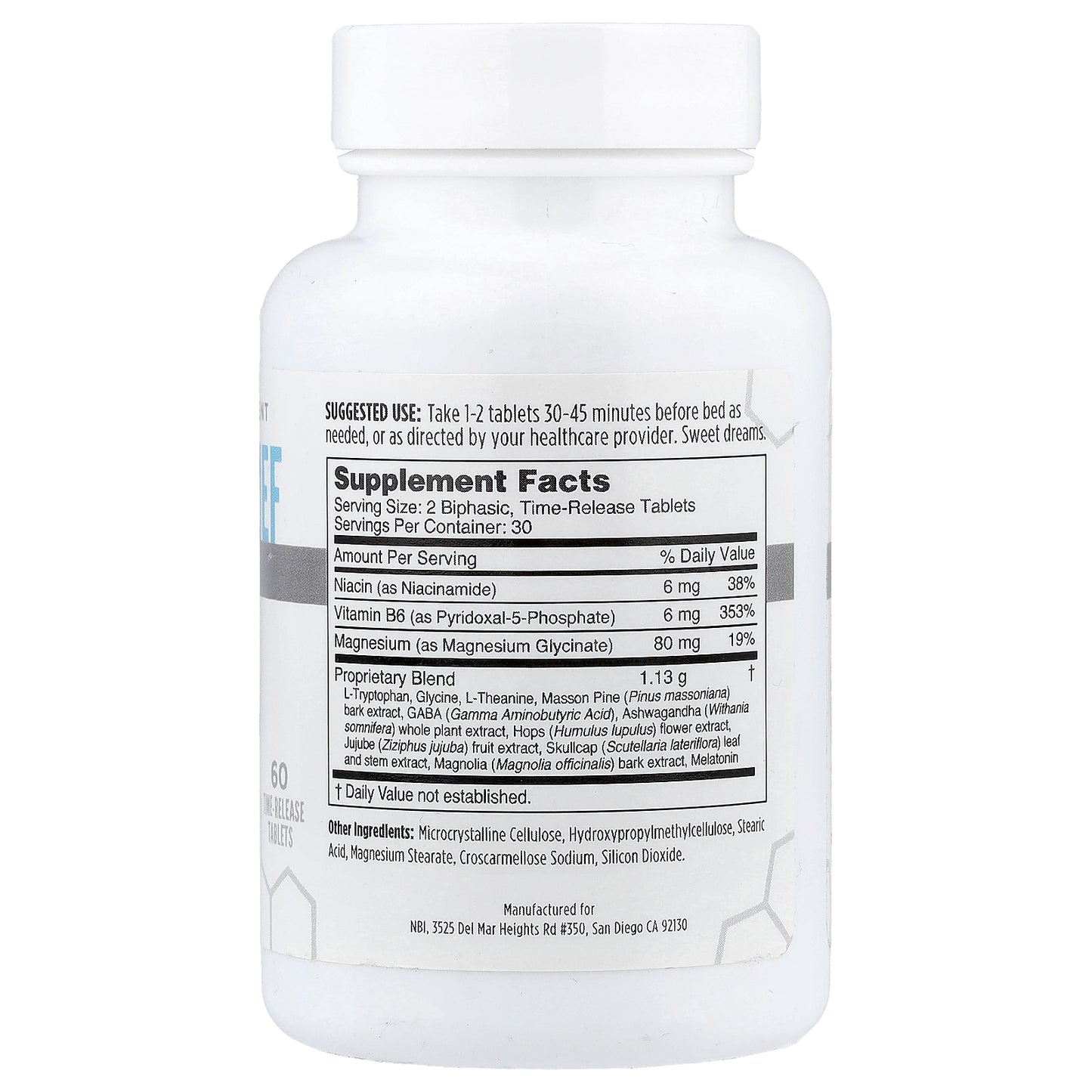 NBI, Sleep Relief , 60 Time-Release Tablets