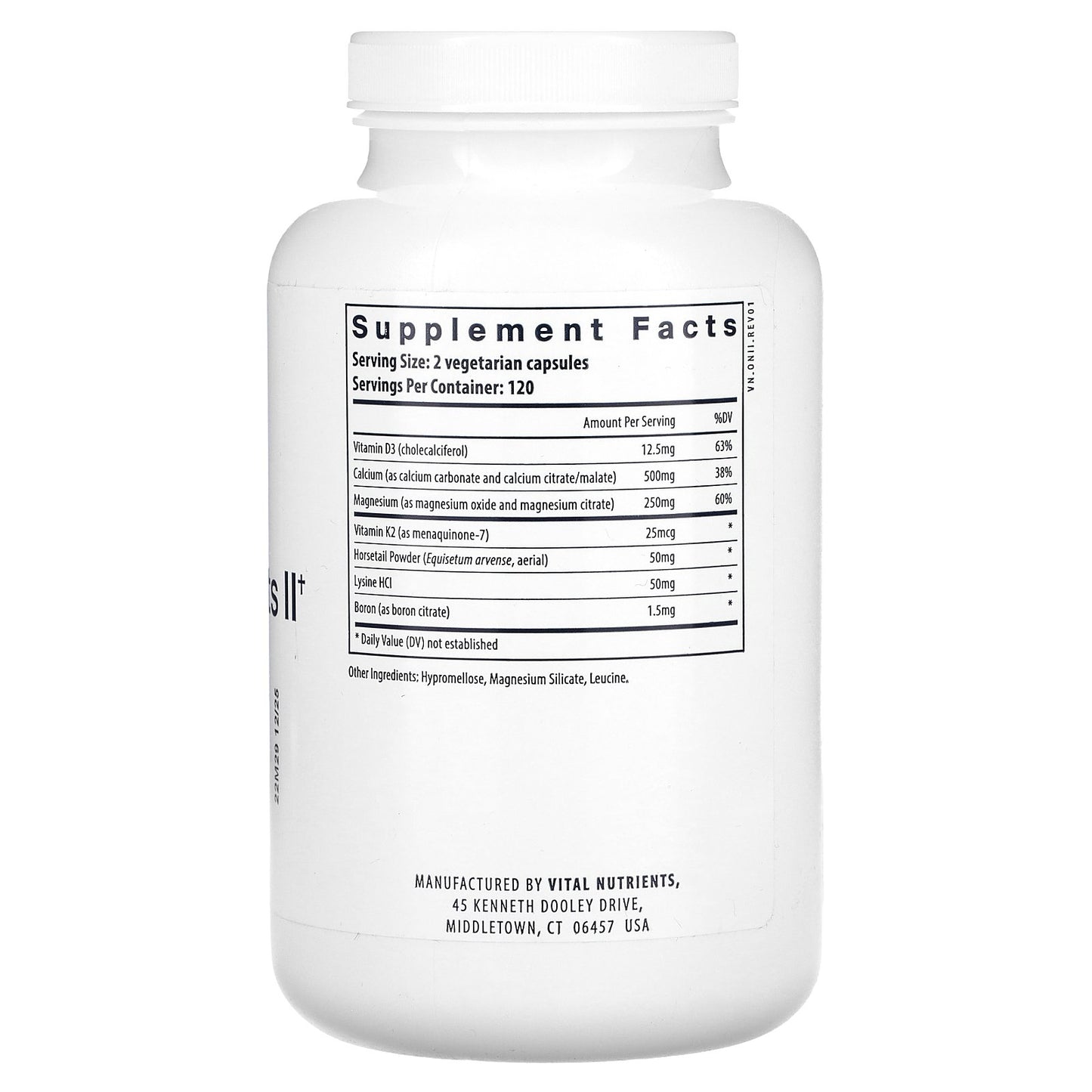 Vital Nutrients, Osteo-Nutrients II with Vitamin K2-7, 240 Vegetarian Capsules