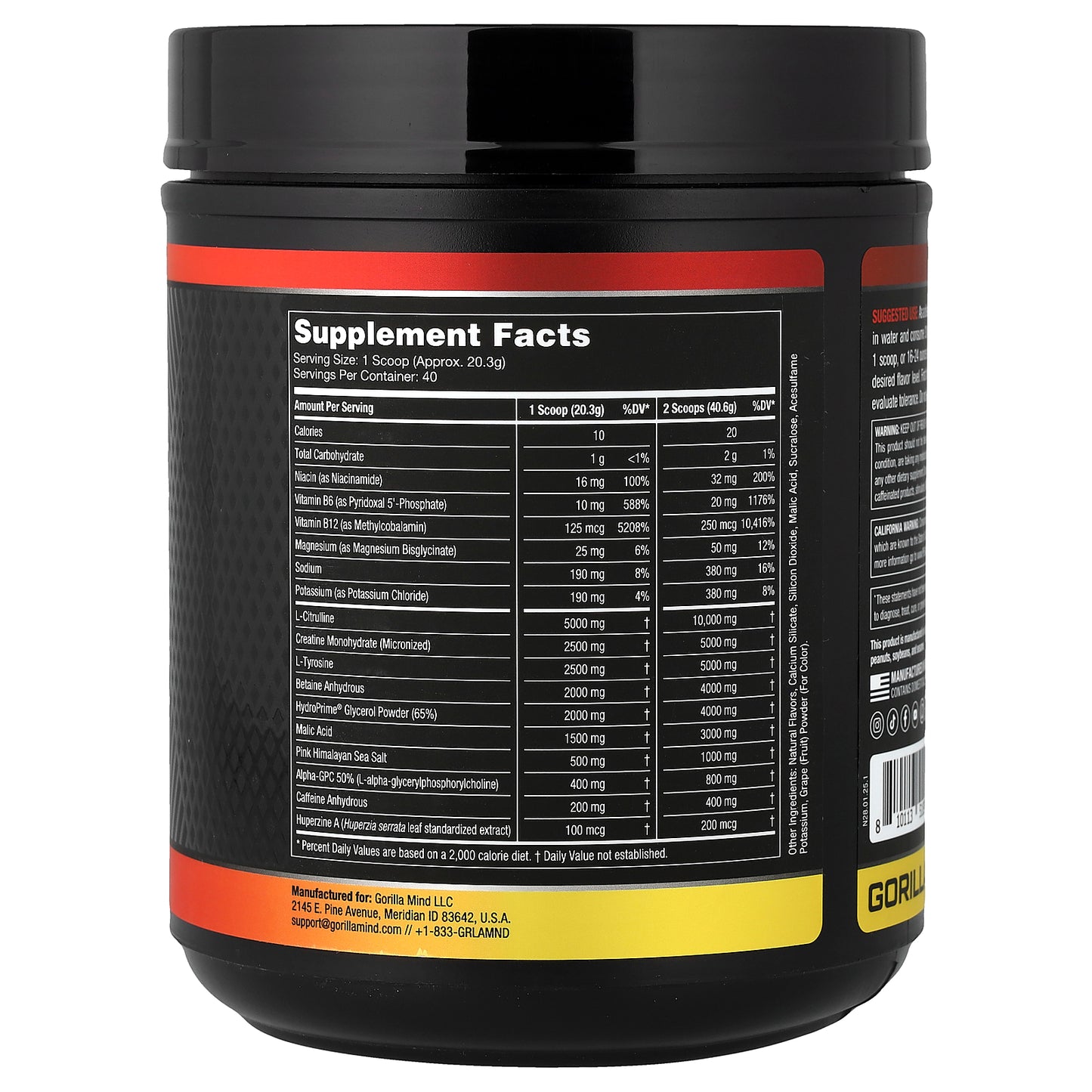 Gorilla Mind, Mode®, Pre-Workout Formula, Blackberry Lemonade, 1.79 lb (812 g)