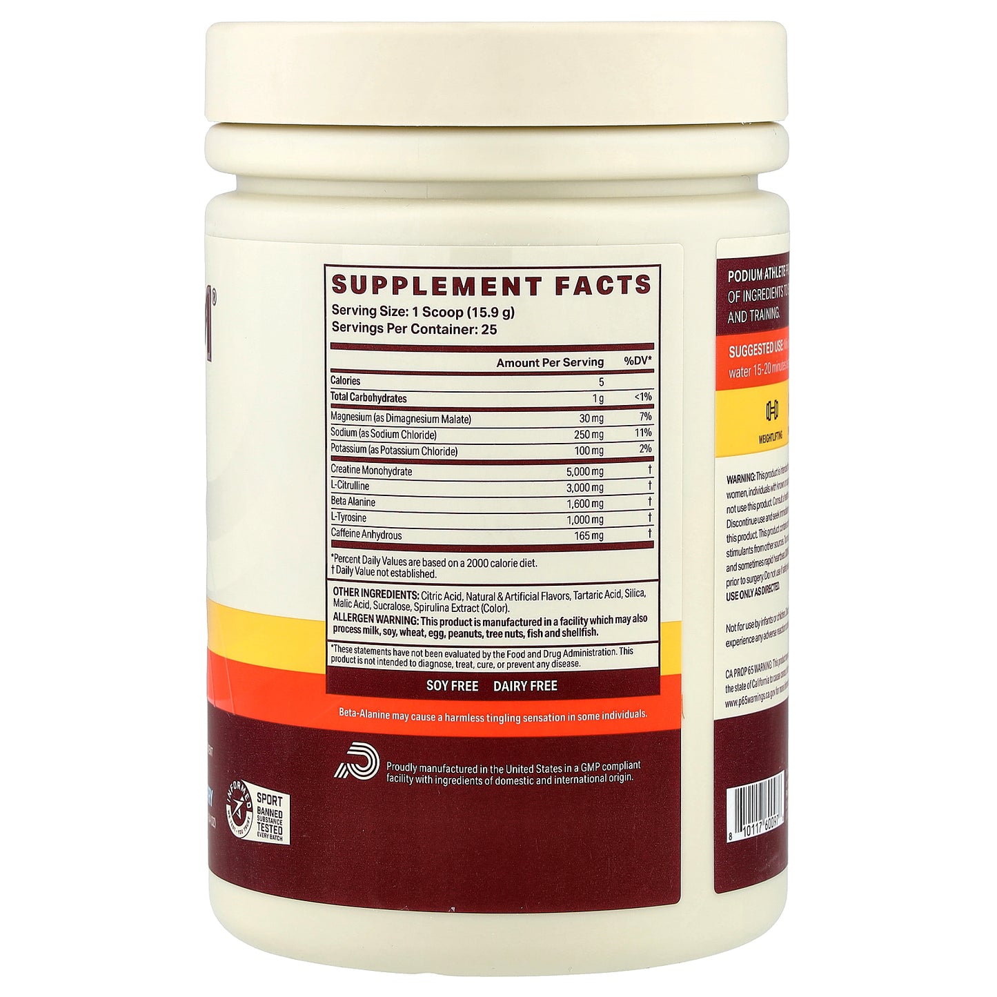 Podium Nutrition, Athlete Pre Workout, Blue Raspberry, 14.04 oz (398 g)