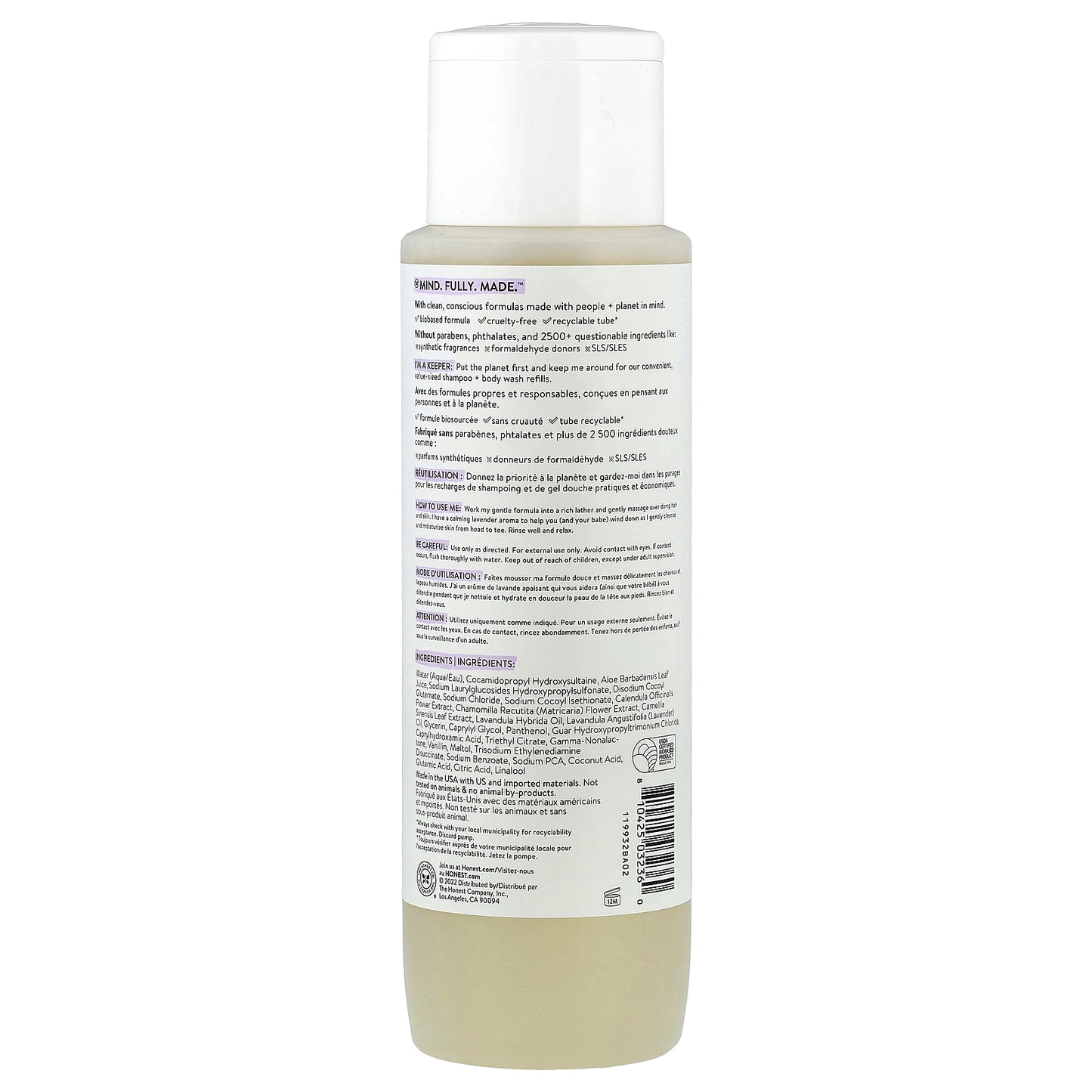 The Honest Company, Calm™, Shampoo + Body Wash, Lavender, 18 fl oz (532 ml)